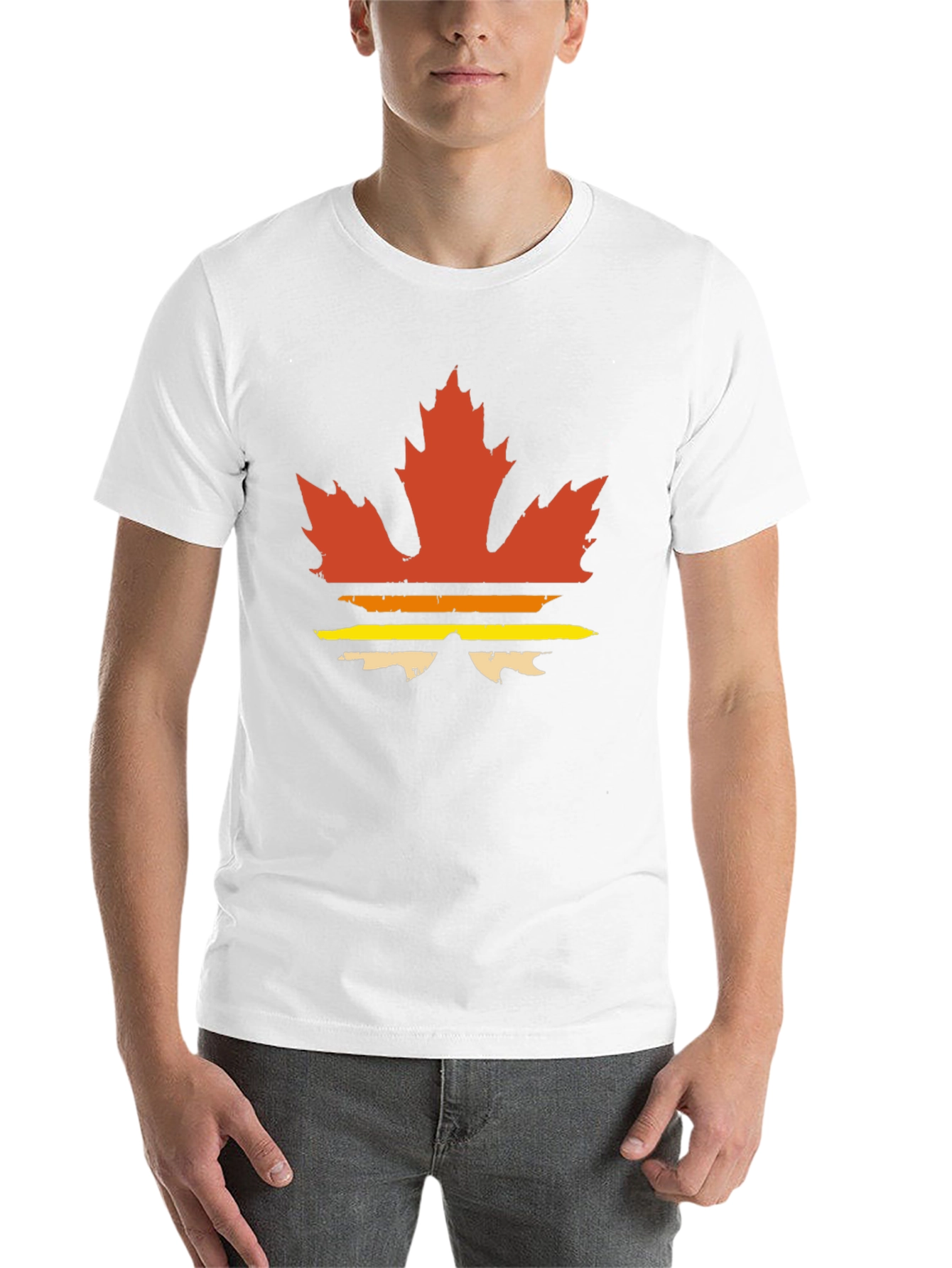 Black Retro Maple Leaf Graphic Tee - Vintage Style T-Shirt view 14