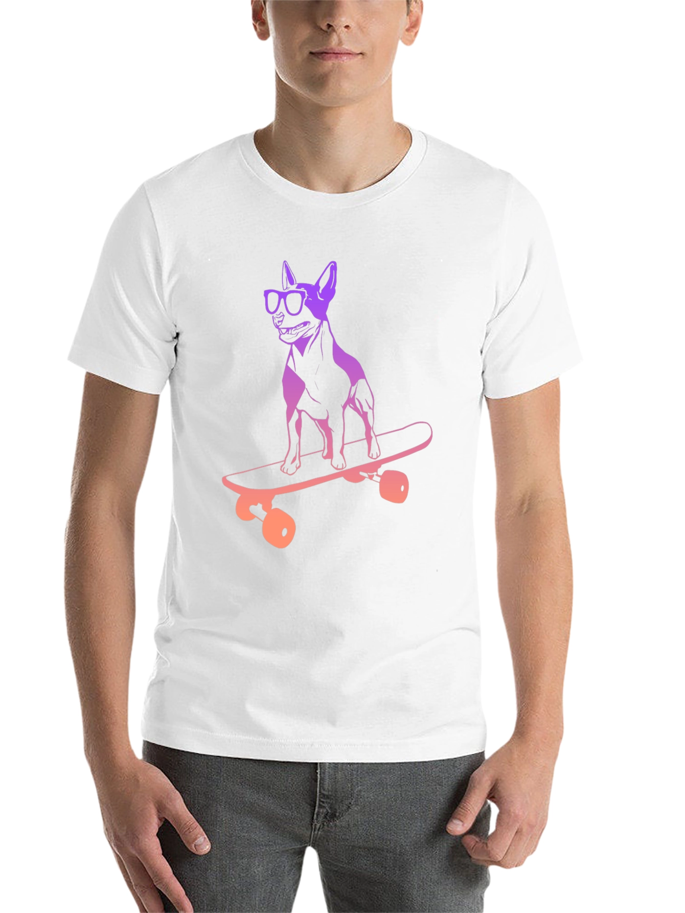 Black Skateboarding Dog Graphic Tee - Cool & Unique Design view 14