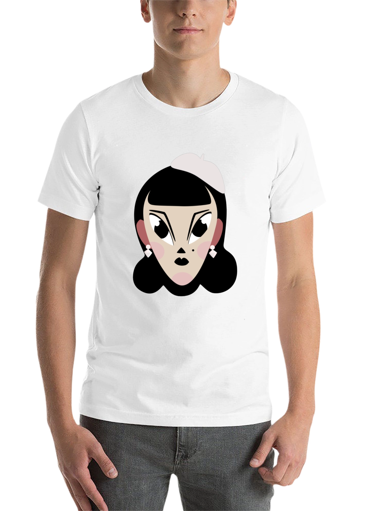 Black Cartoon Woman T-Shirt: Retro Chic Tee view 14