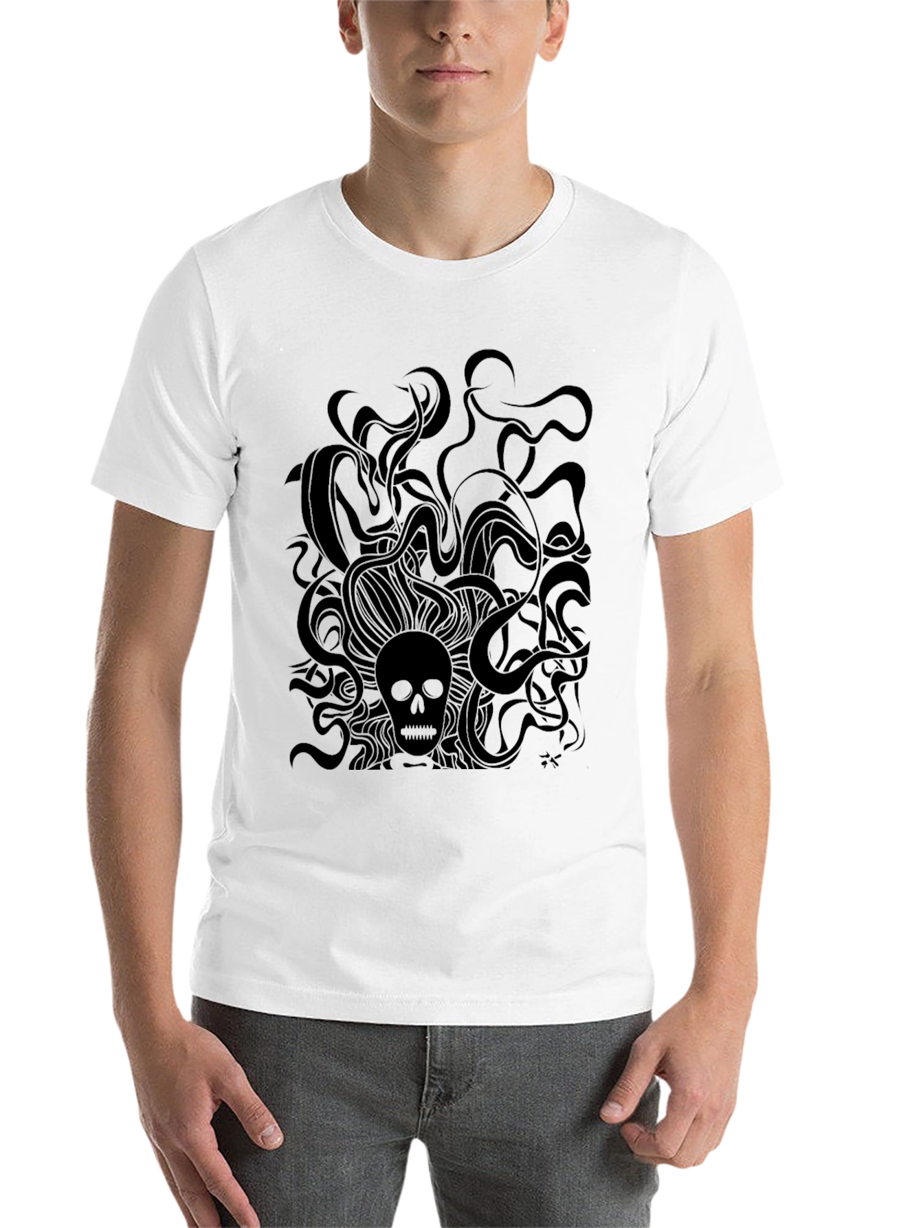 Black Dark Skull Graphic Tee - Premium Cotton Comfort view 14