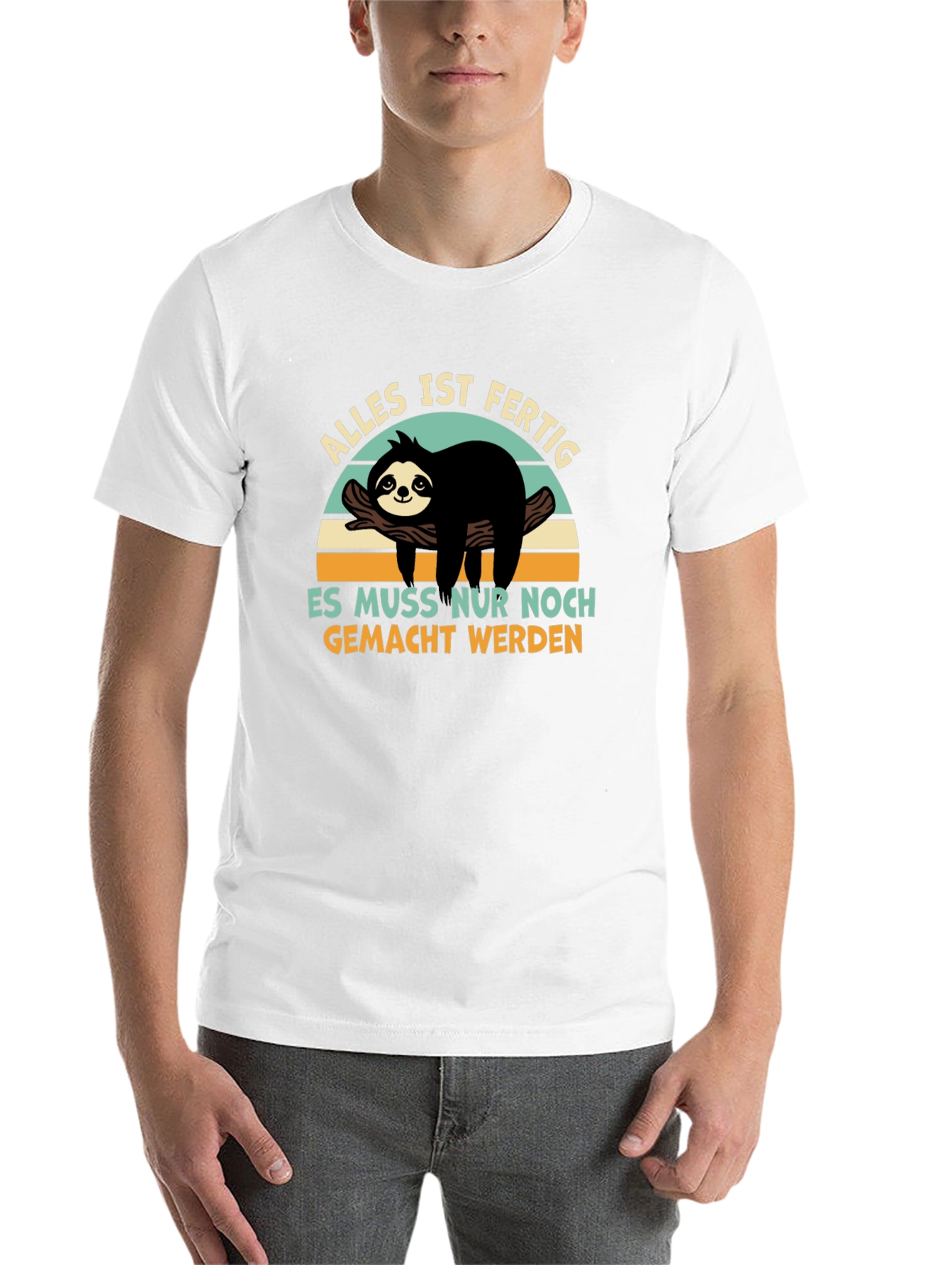 Black Funny Sloth T-Shirt - Alles Ist Fertig view 14