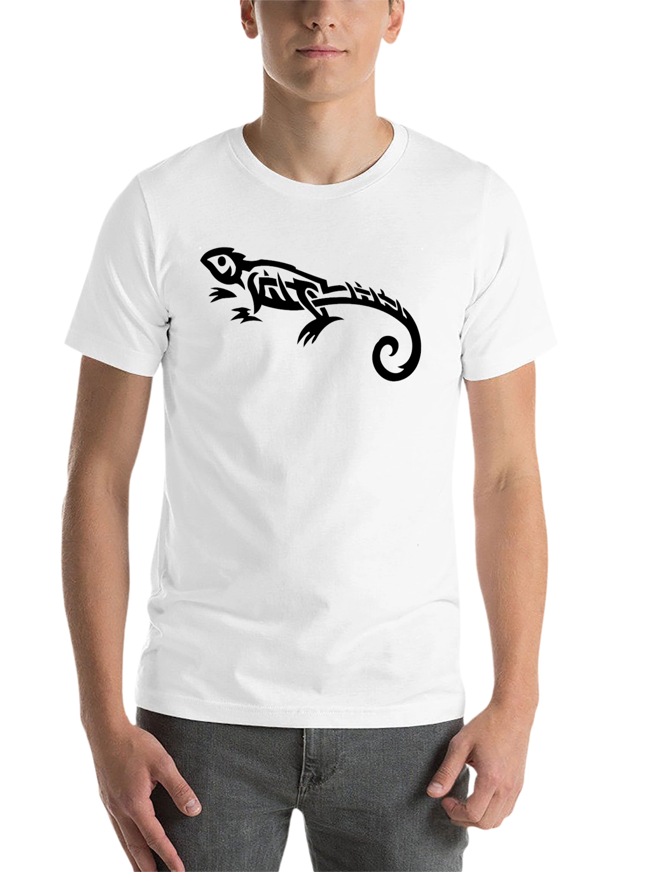 Black Lizard Graphic Tee - Men's Short Sleeve Black T-Shirt view 14