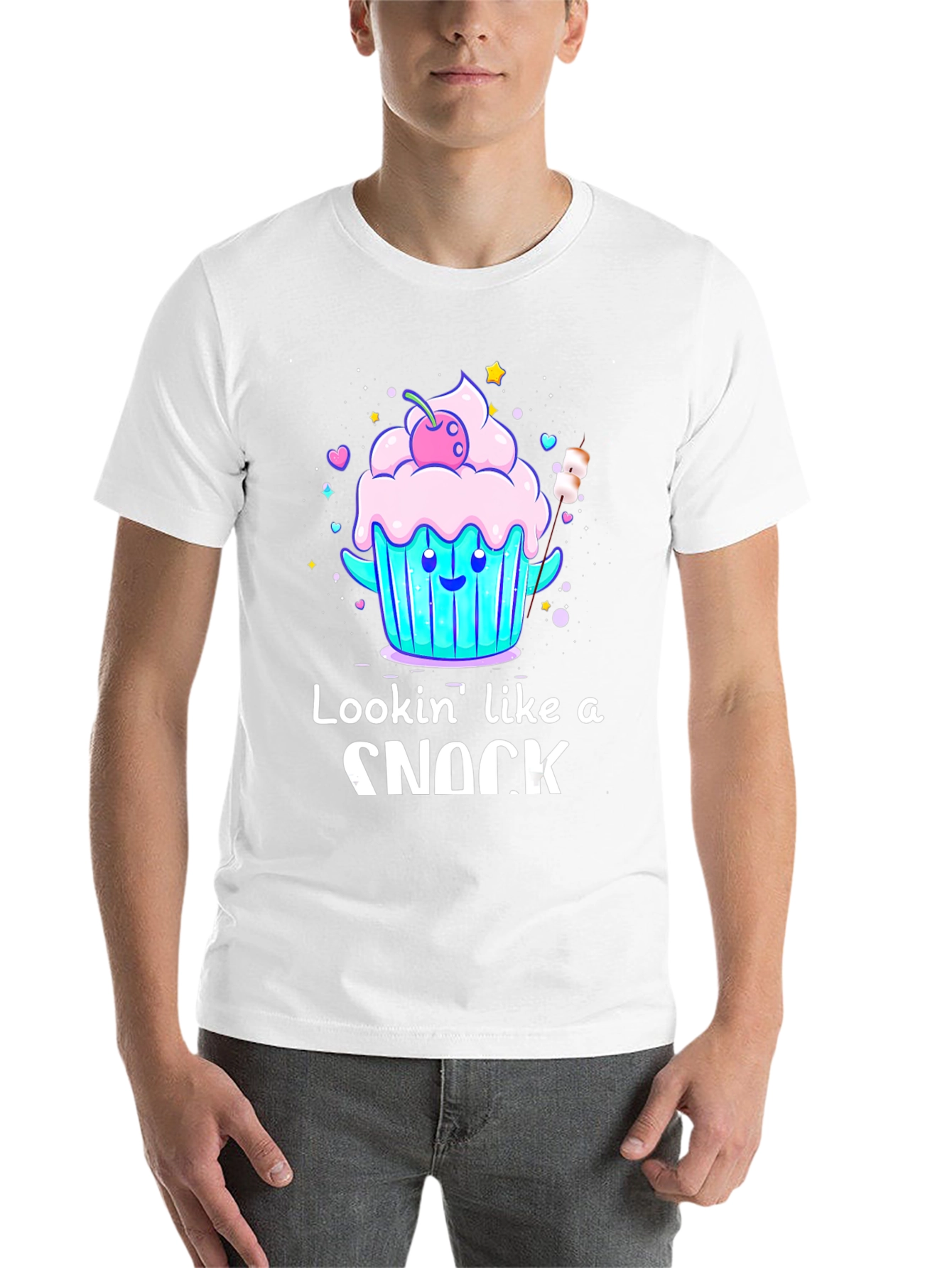 Black Lookin' Like A Snack T-Shirt - Cute Cupcake Design view 14