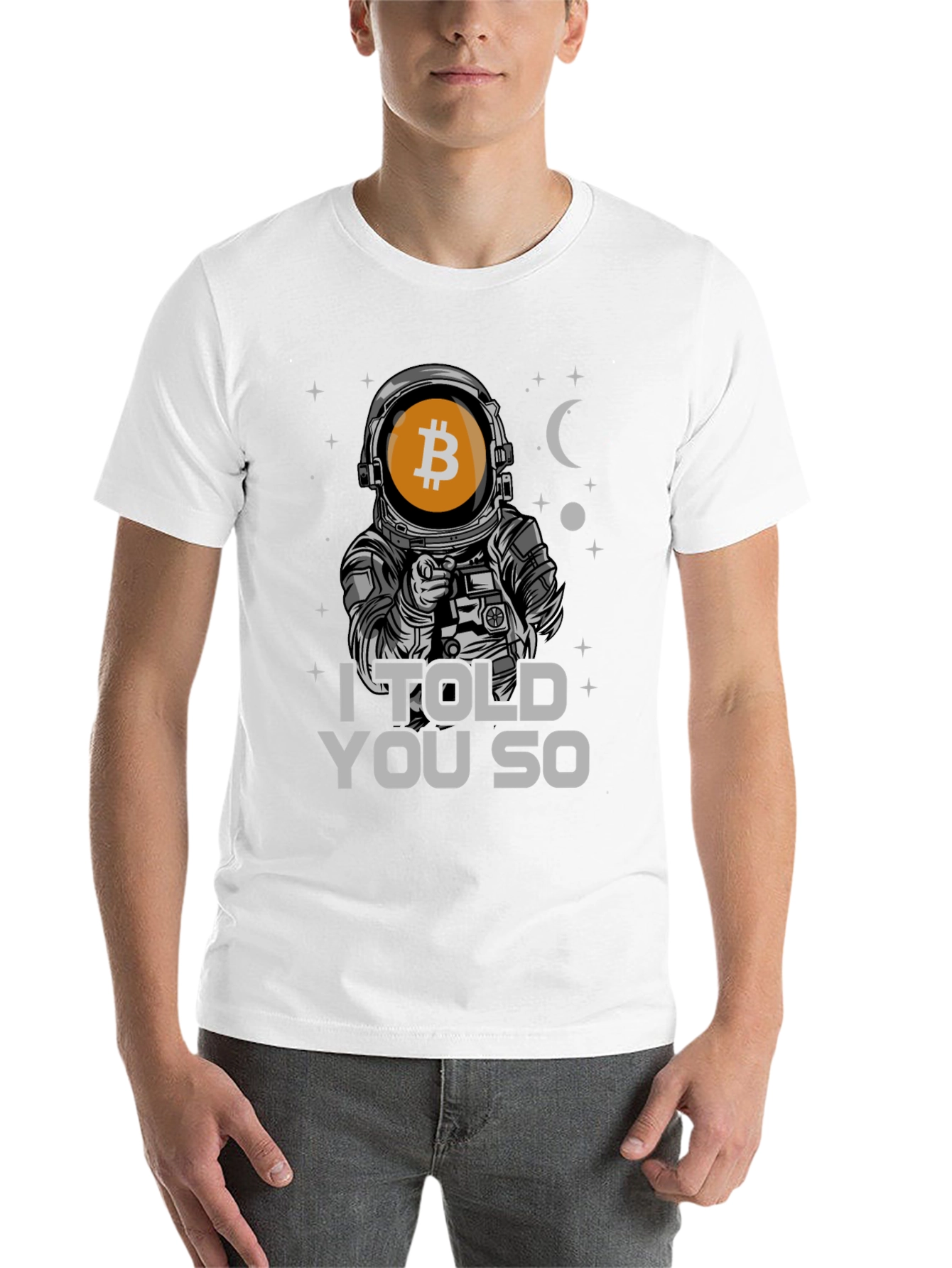 Black Bitcoin Astronaut T-Shirt - I Told You So view 14