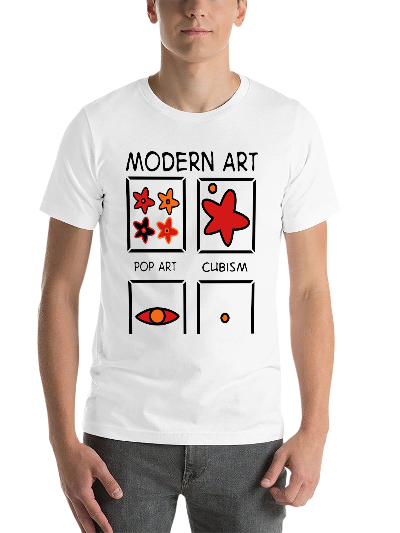 Black Modern Art Styles Graphic T-Shirt view 14