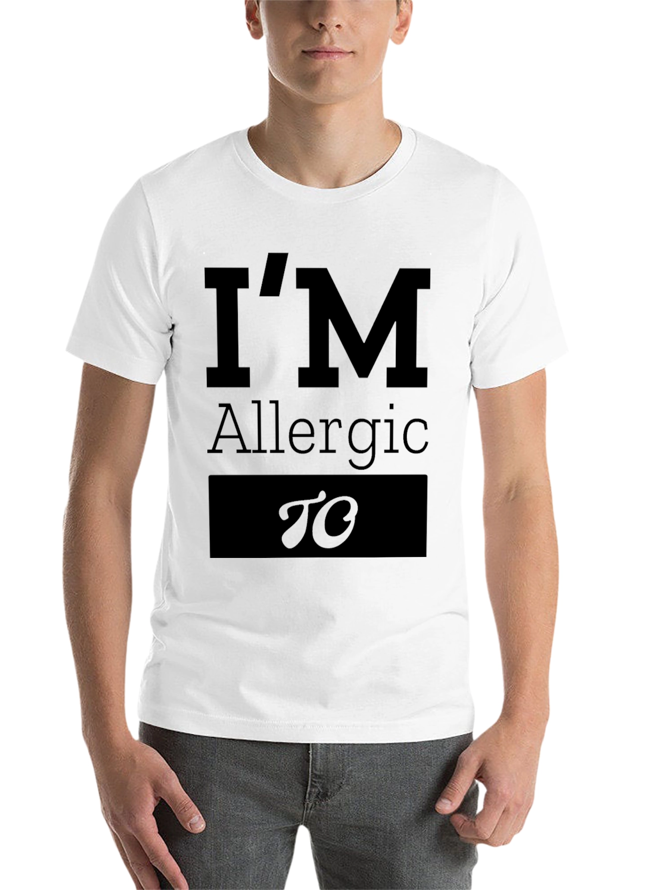 Black I'm Allergic To Funny T-Shirt view 14