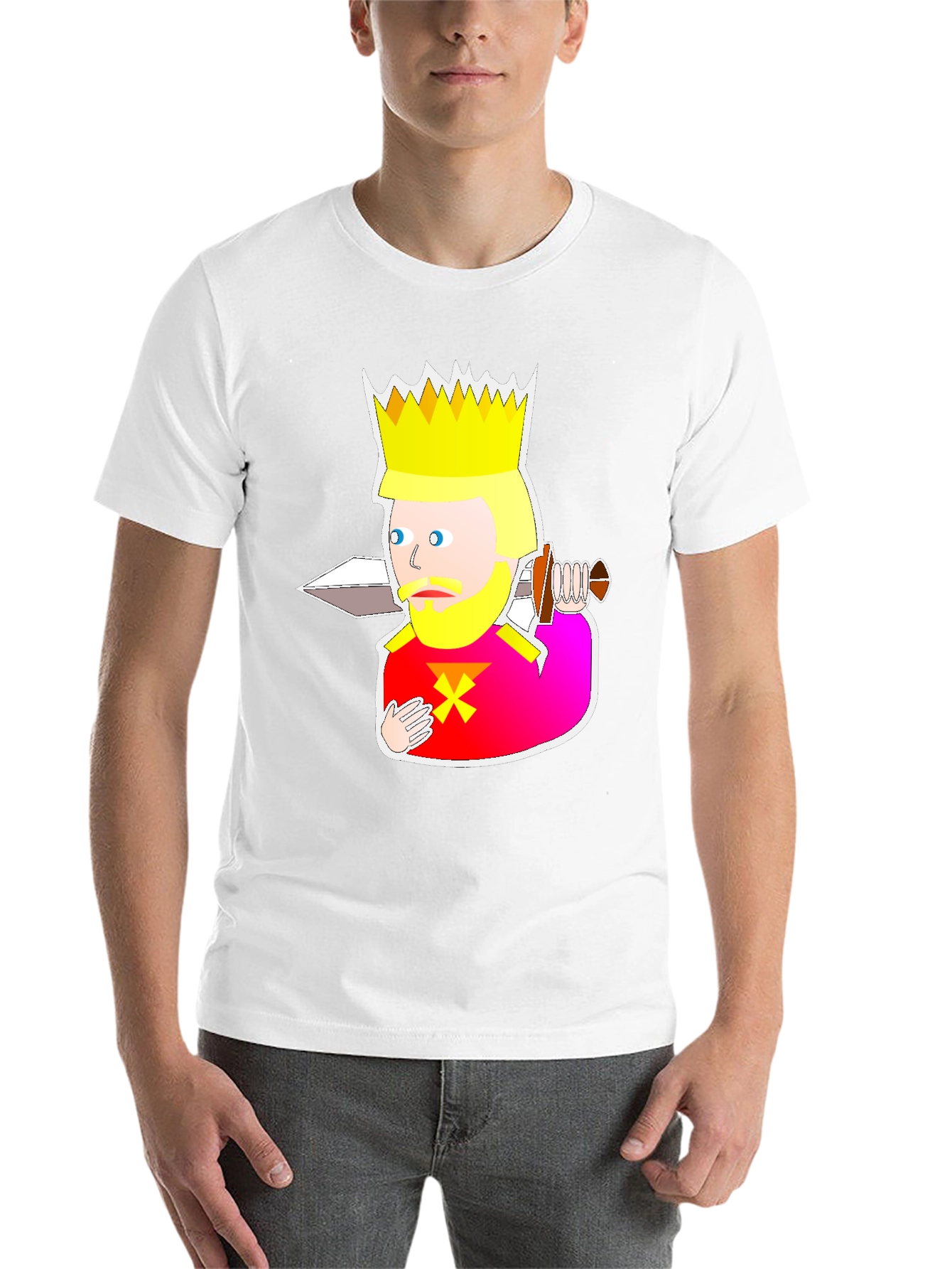 Black King Cartoon Graphic Tee - Black view 14