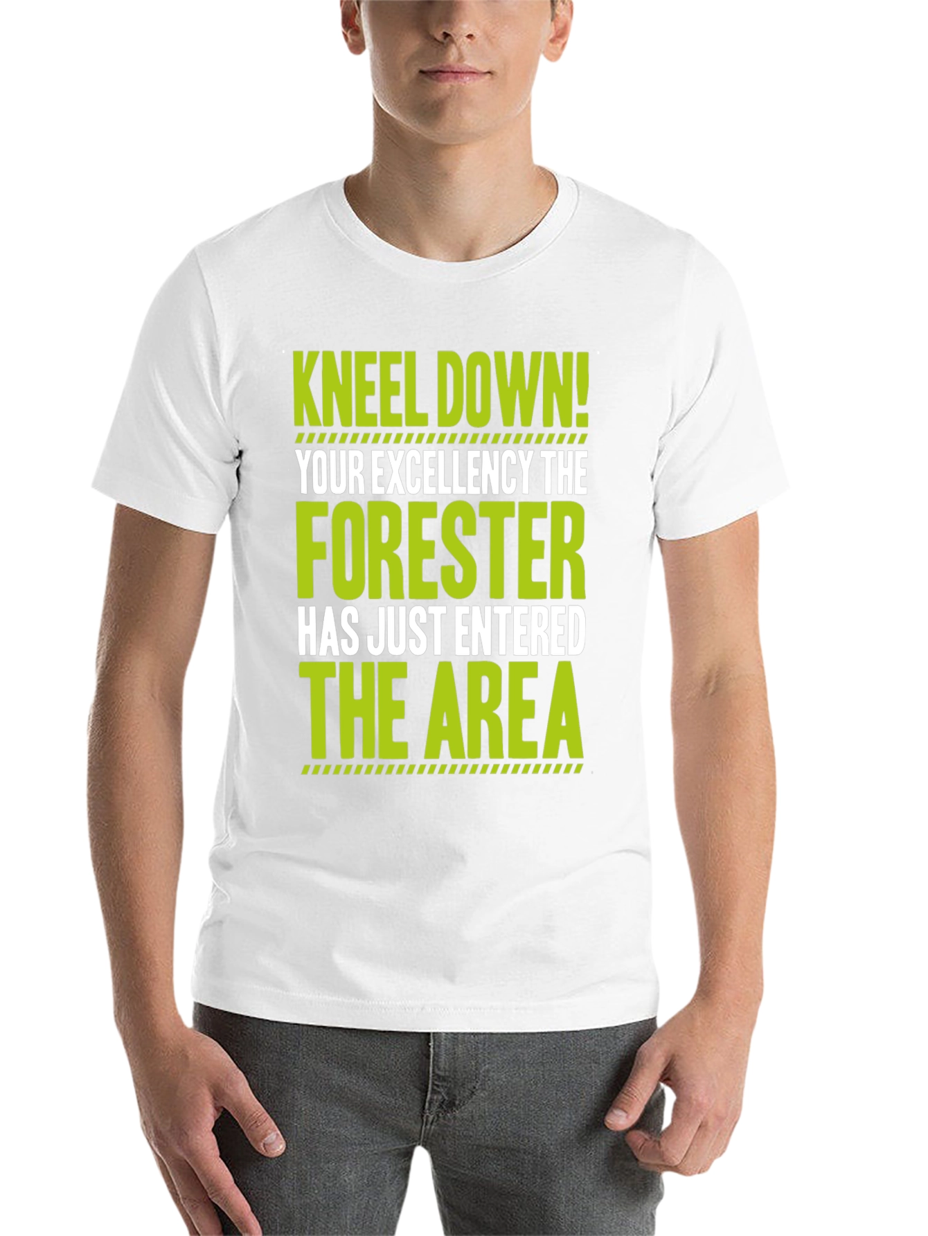 Black Forester T-Shirt - Kneel Down! Funny Forest Worker Tee view 14