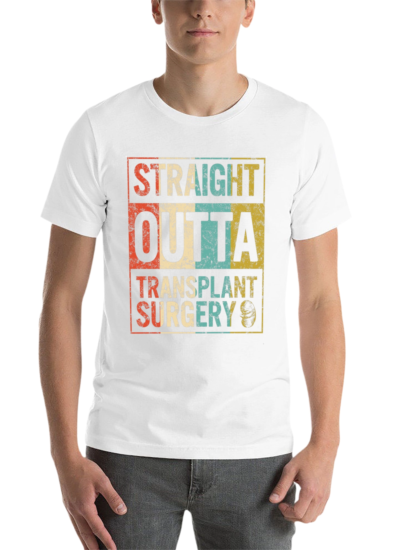 Straight Outta Transplant Surgery Black T-Shirt - 14