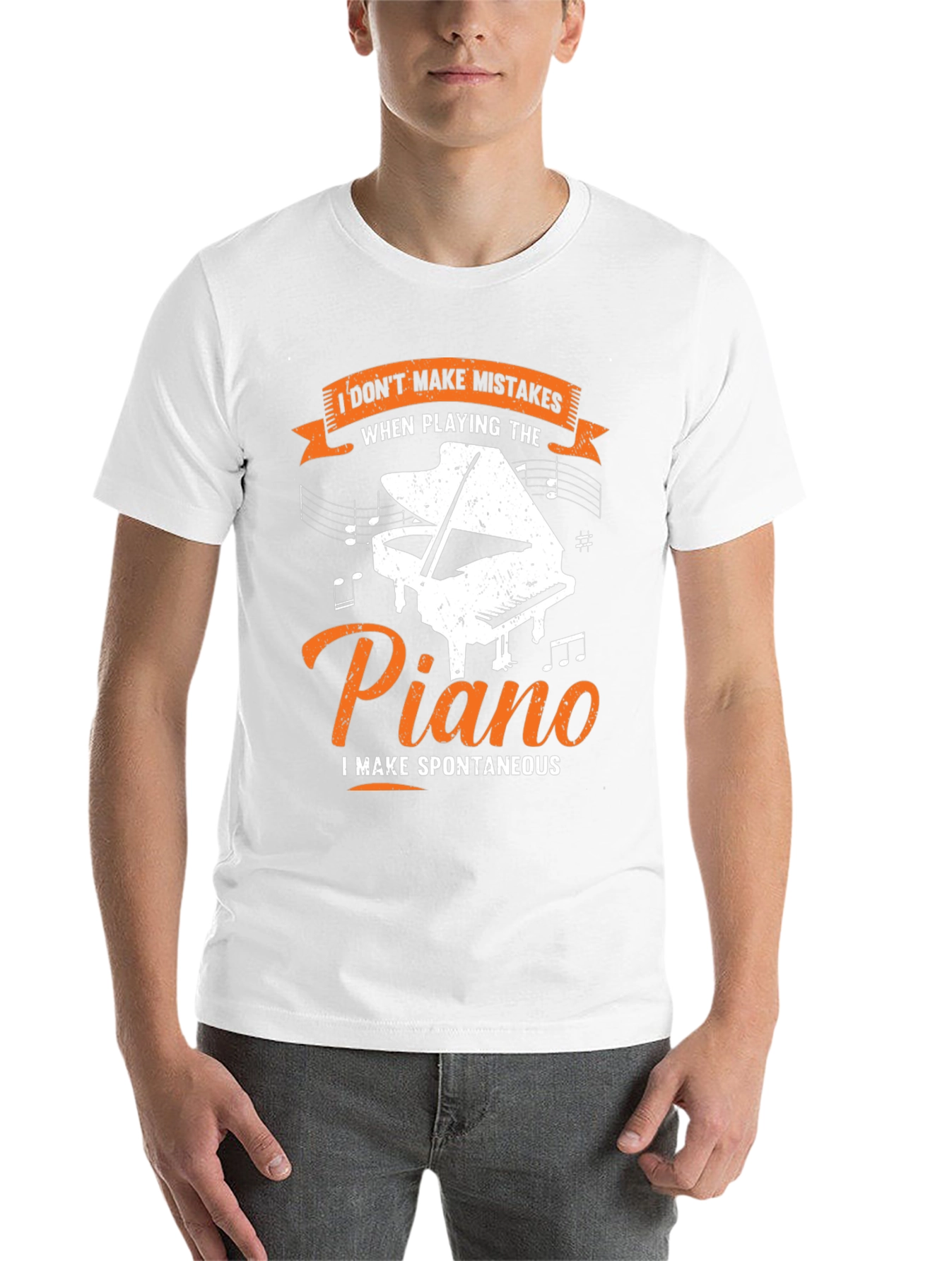 Black Piano Player's Tee: I Don't Make Mistakes, Spontaneous Music! view 14