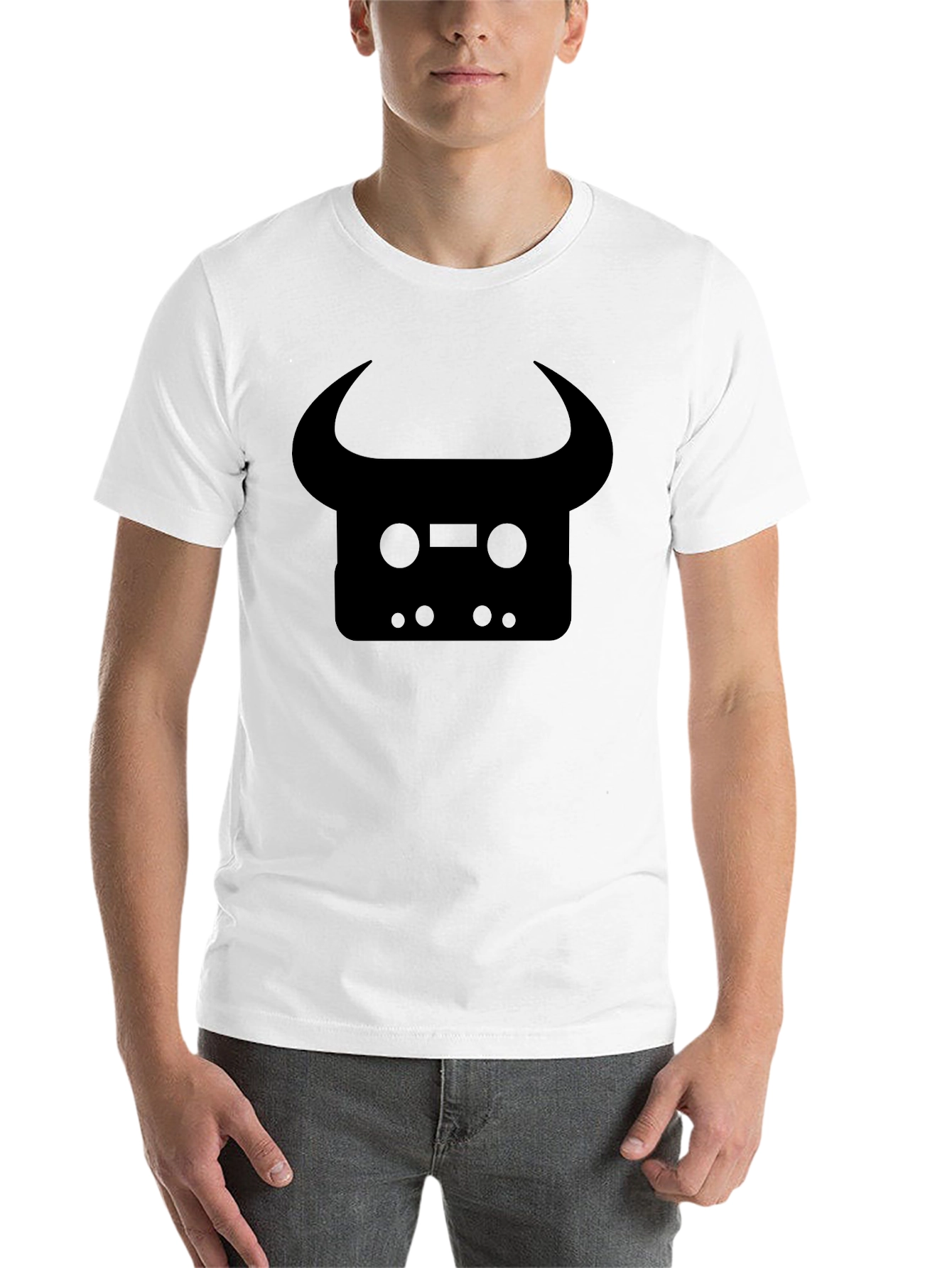 Black Cassette Tape Bull Graphic Tee - Black view 14