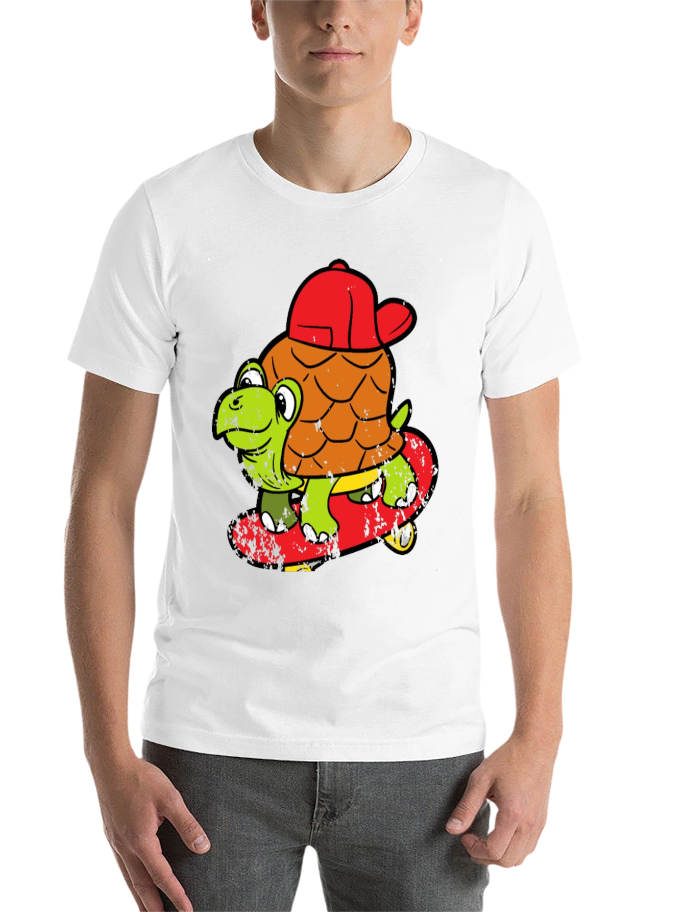 Black Turtle Skateboarder T-Shirt - Cool Cartoon Tee view 14