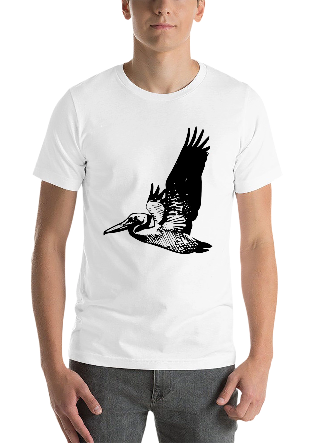 Black Pelican Graphic Tee - Black Cotton Bird Shirt view 14