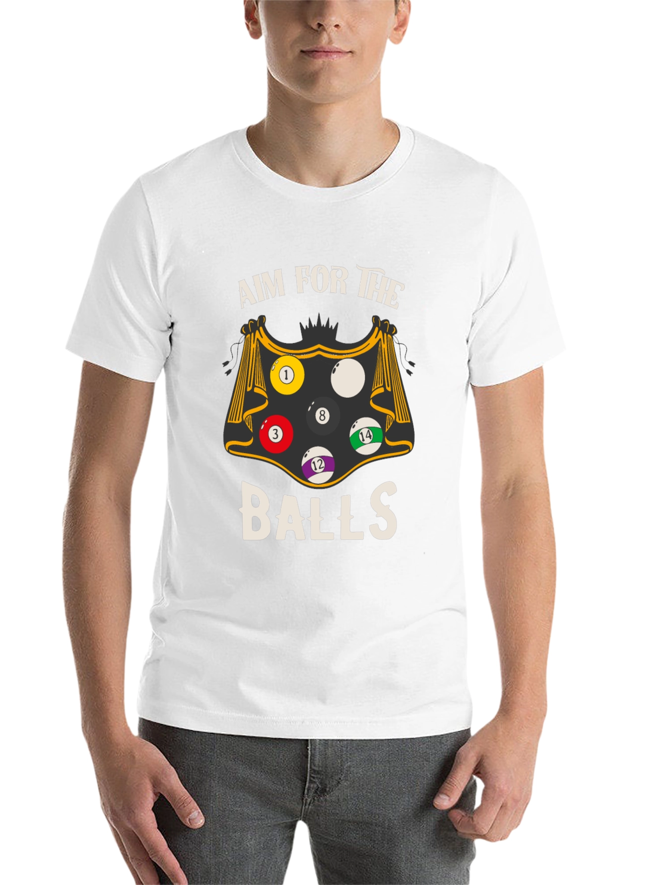 Black Aim For The Balls Graphic Tee - Billiards T-Shirt view 14
