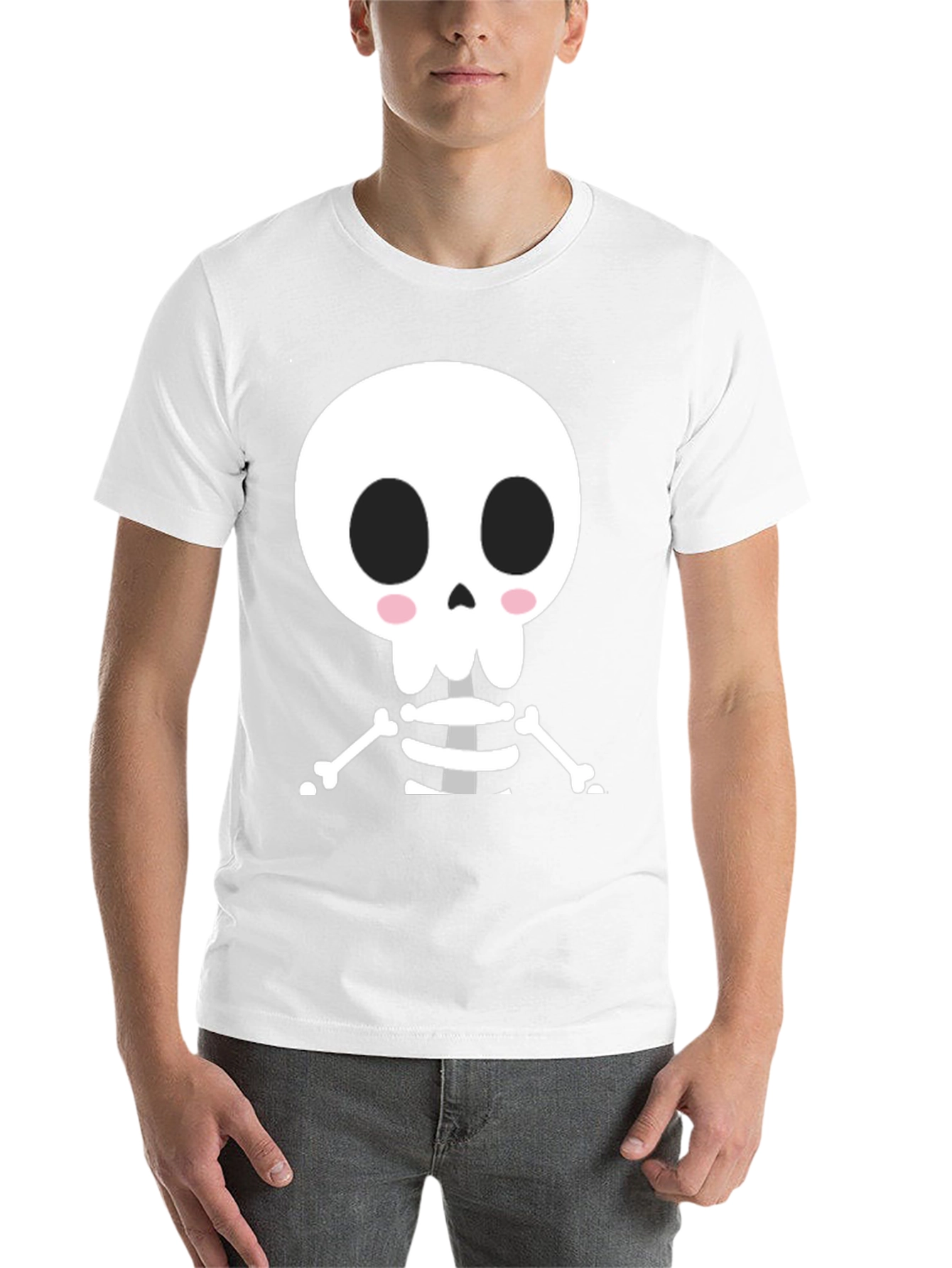 Black Cute Cartoon Skeleton Halloween T-Shirt view 14
