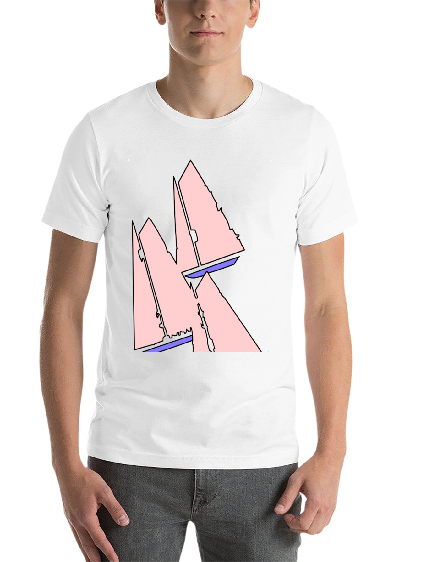 Black Sailboat Graphic Tee - Black Cotton T-Shirt view 14