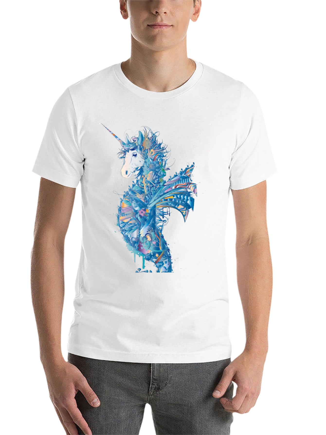 Black Unicorn Graphic Tee - Men's Black T-Shirt view 14