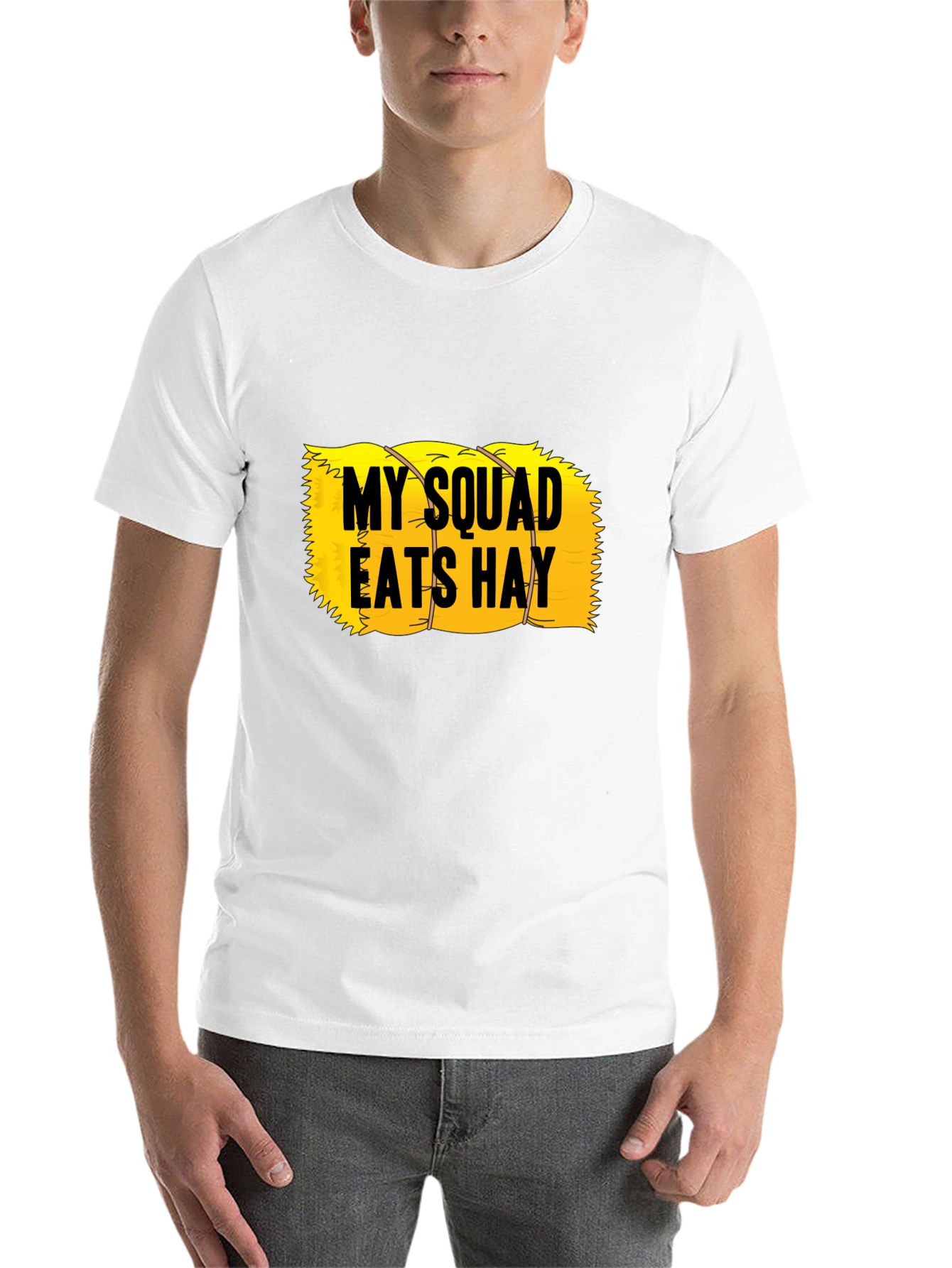Black My Squad Eats Hay T-Shirt - Novelty Humor Tee view 14
