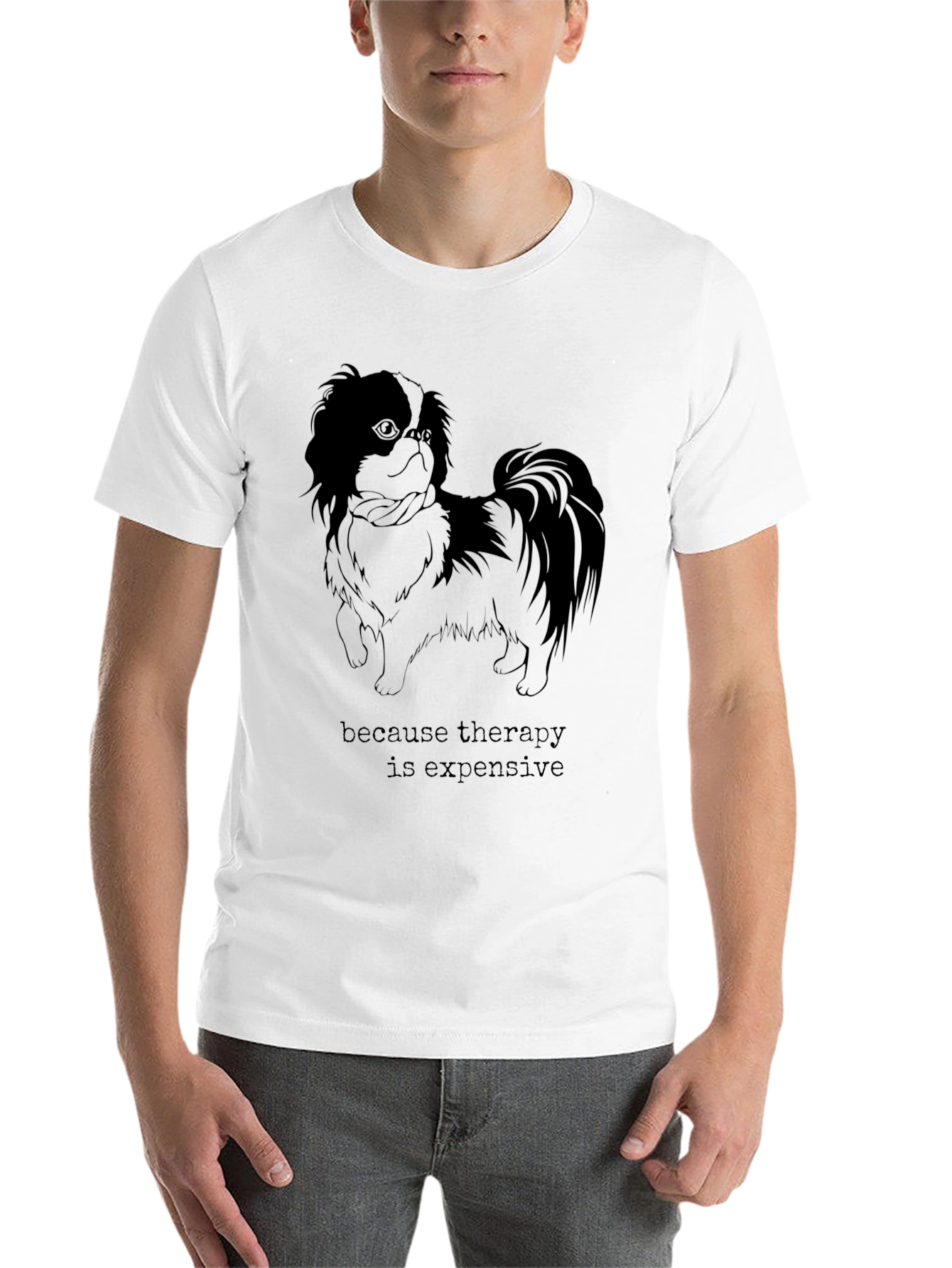 Black Therapy is Expensive Dog Graphic T-Shirt view 14
