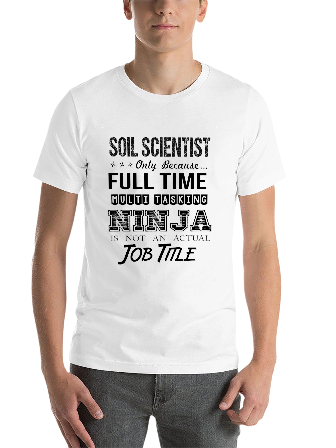 Black Soil Scientist Full Time Ninja Graphic T-Shirt view 14