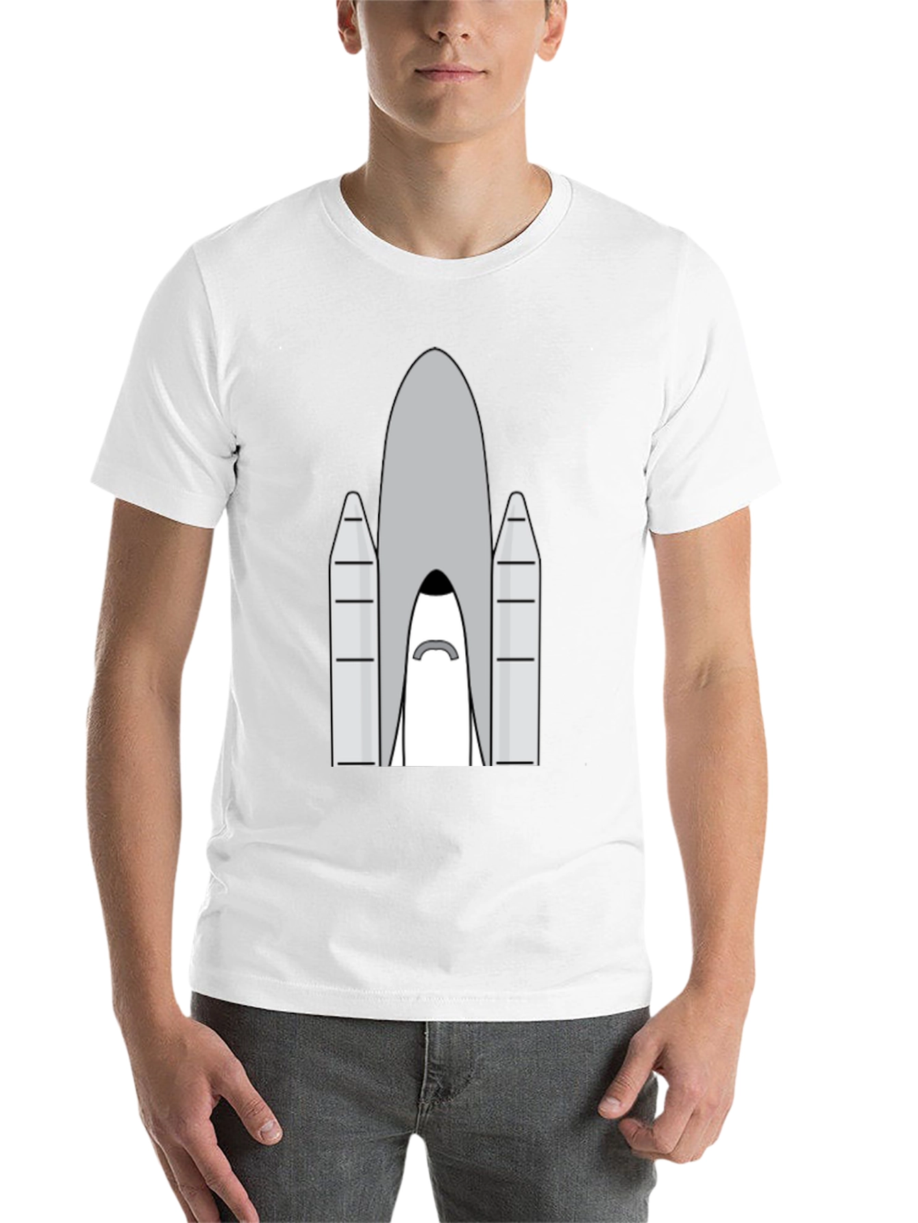 Black Rocket T-Shirt - Space Shuttle Graphic Tee view 14