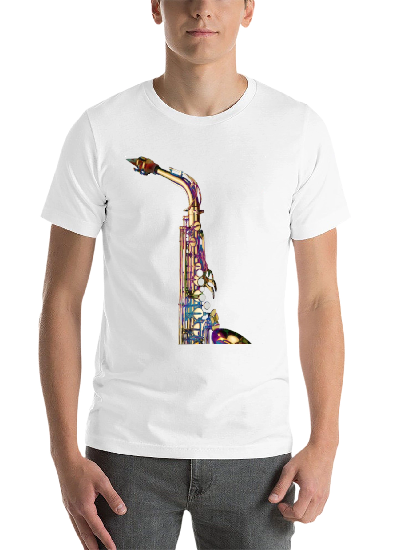 Black Saxophone Graphic T-Shirt - Unique Music Lover Tee view 14