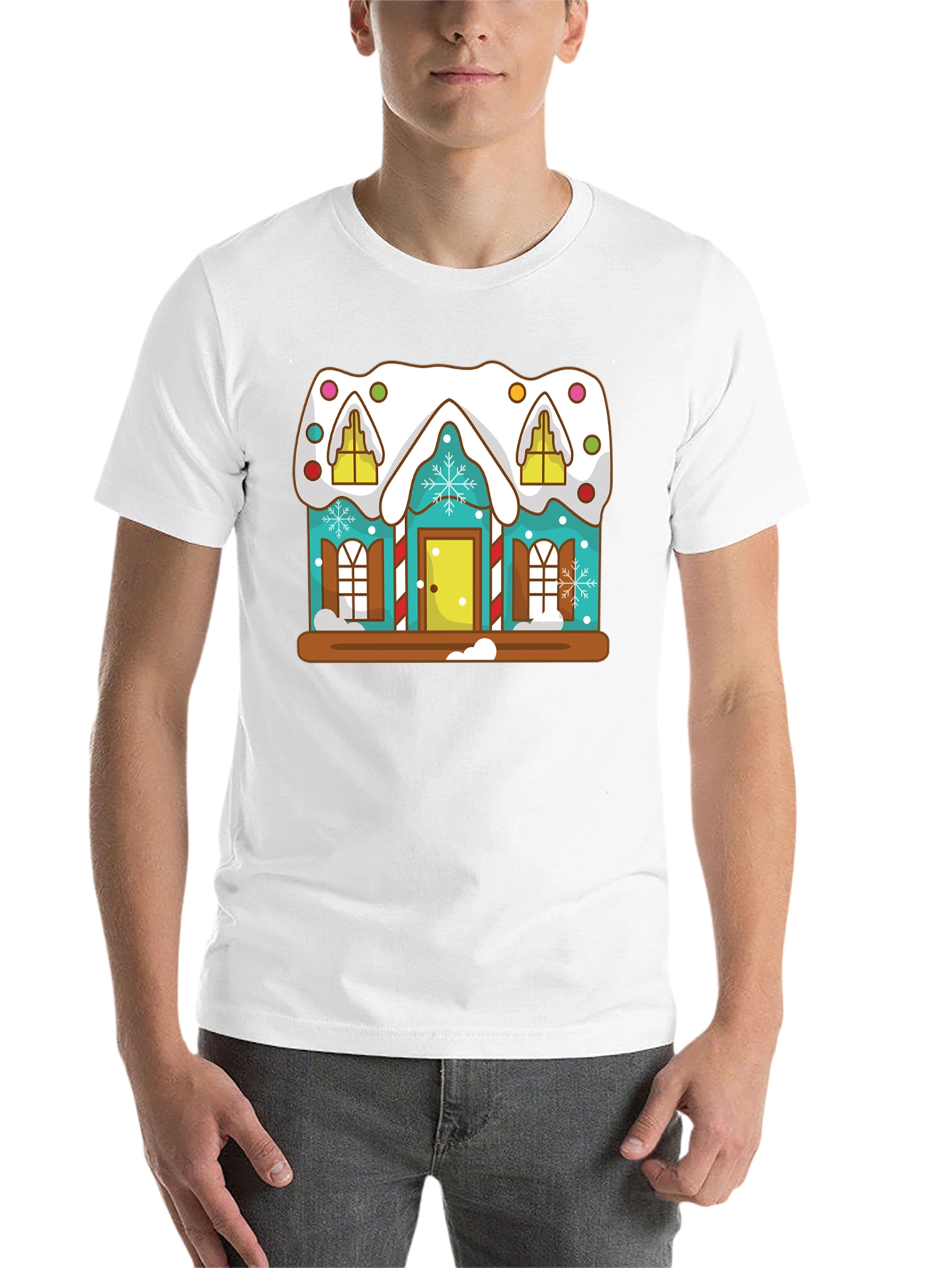 Black Gingerbread House Graphic Tee view 14