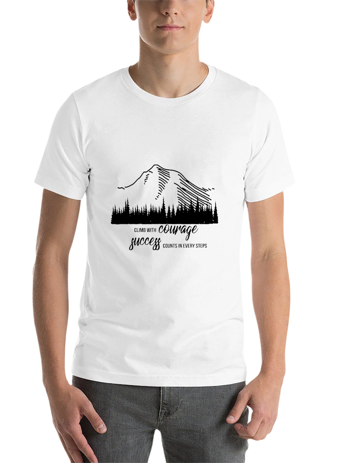 Black Climb With Courage T-Shirt view 14