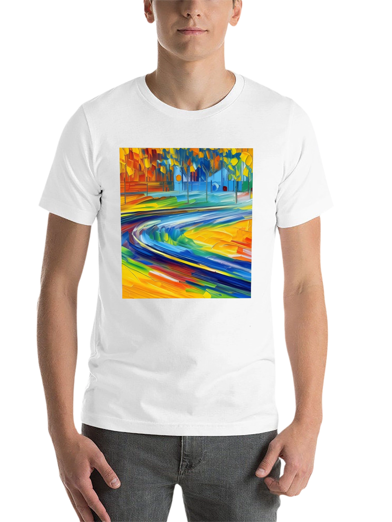 Black Abstract Art Print Black T-Shirt - Vibrant Casual Style view 14