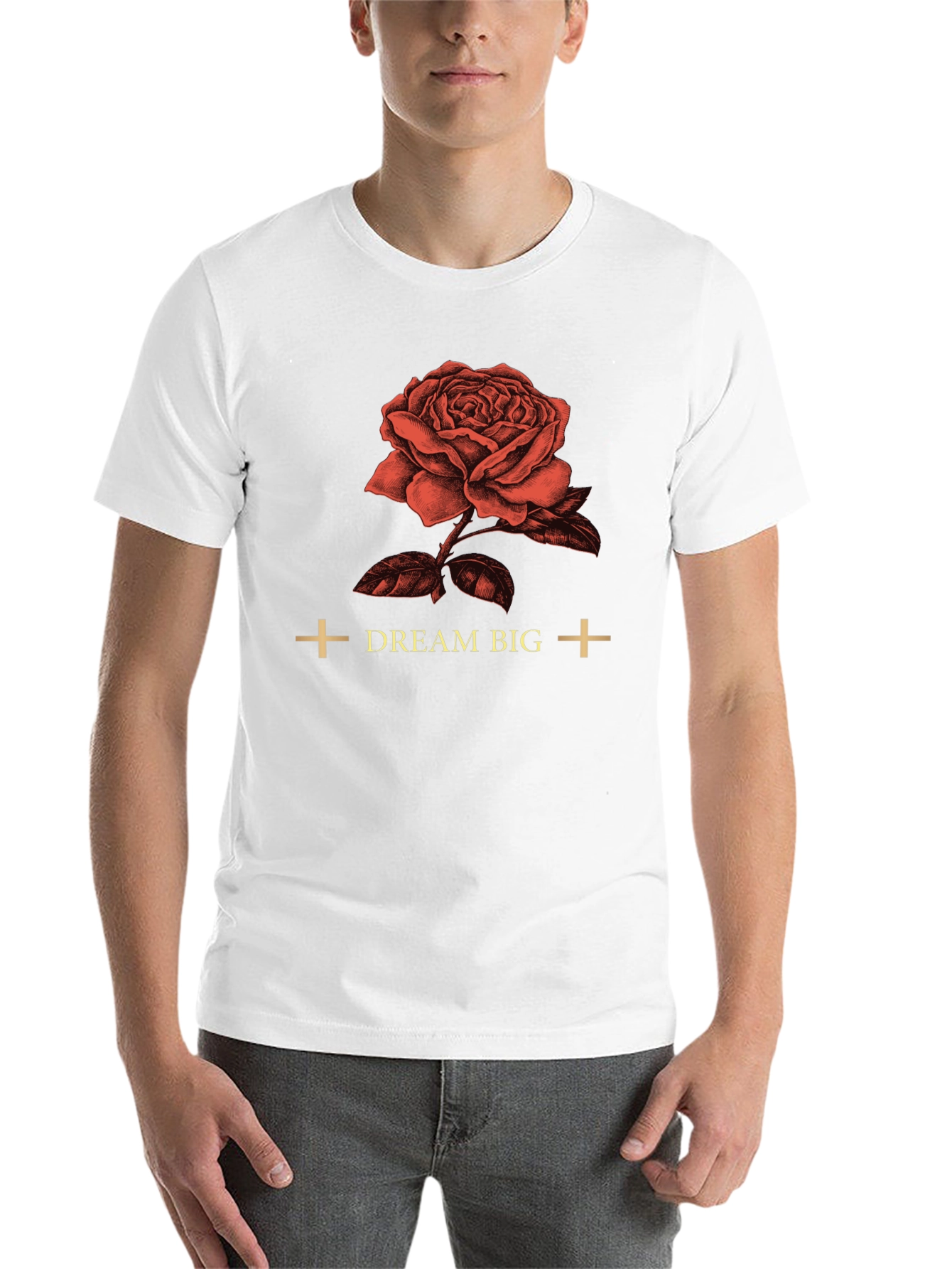 Black Dream Big Rose Graphic Tee - Soft Cotton view 14