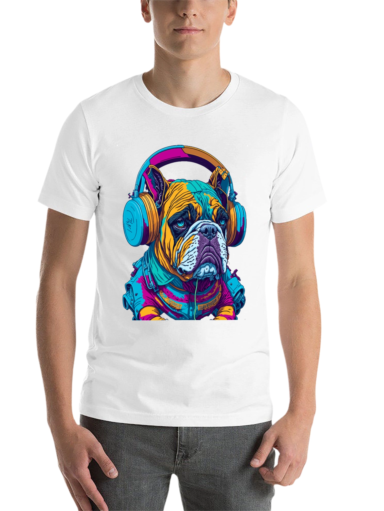 Black Bulldog DJ Graphic Tee - Trendy Streetwear view 14