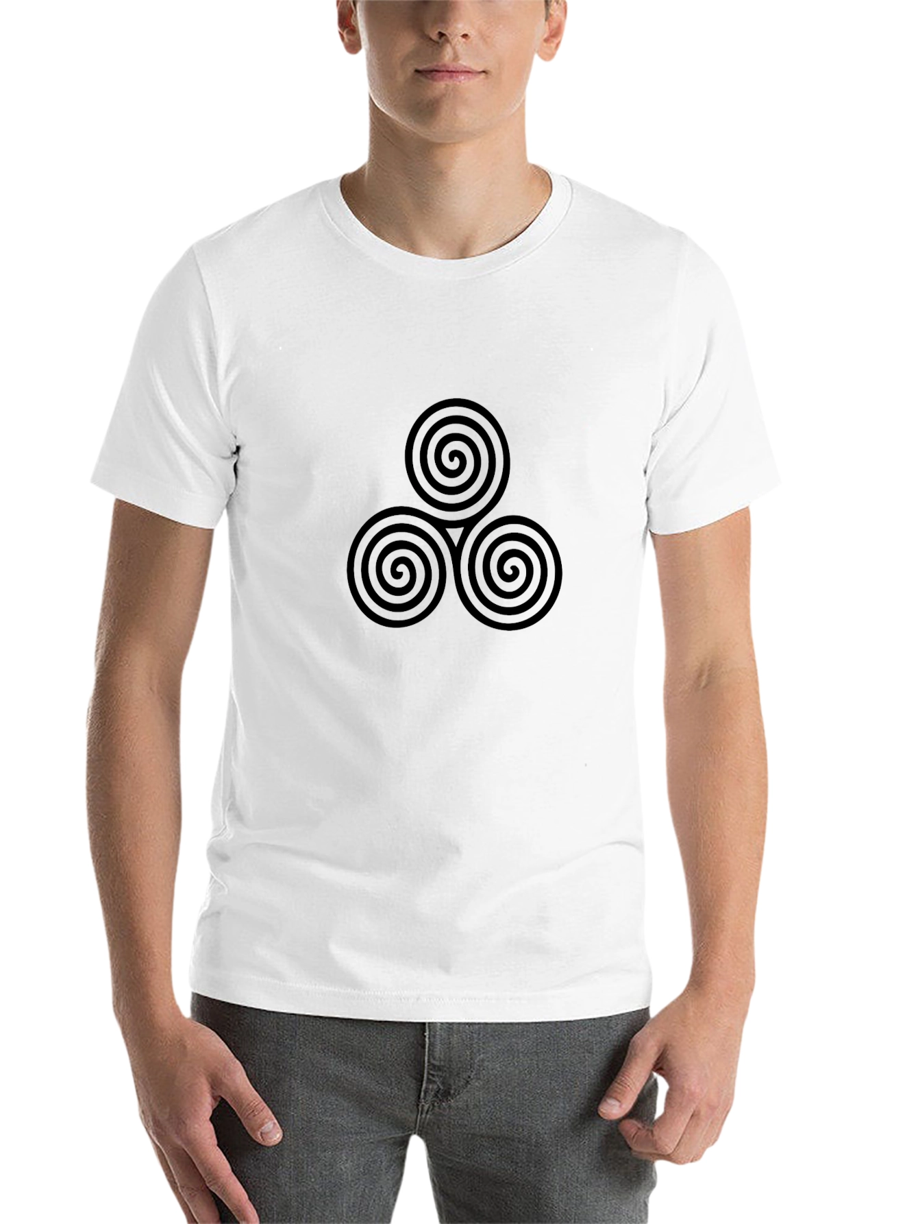 Black Triskelion Graphic Black T-Shirt - Celtic Knot Design view 14