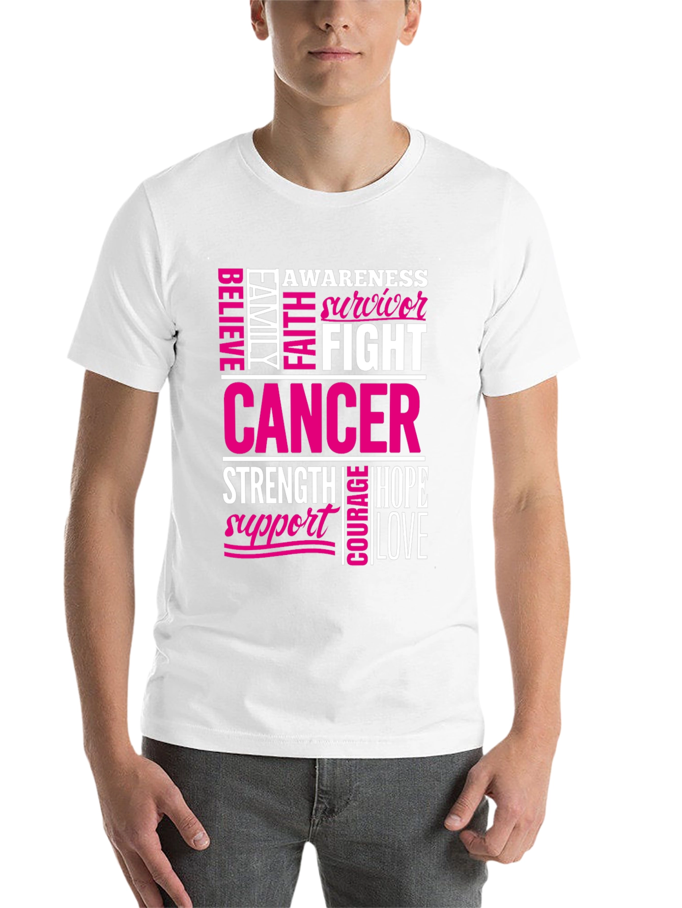 Black Cancer Awareness T-Shirt view 14