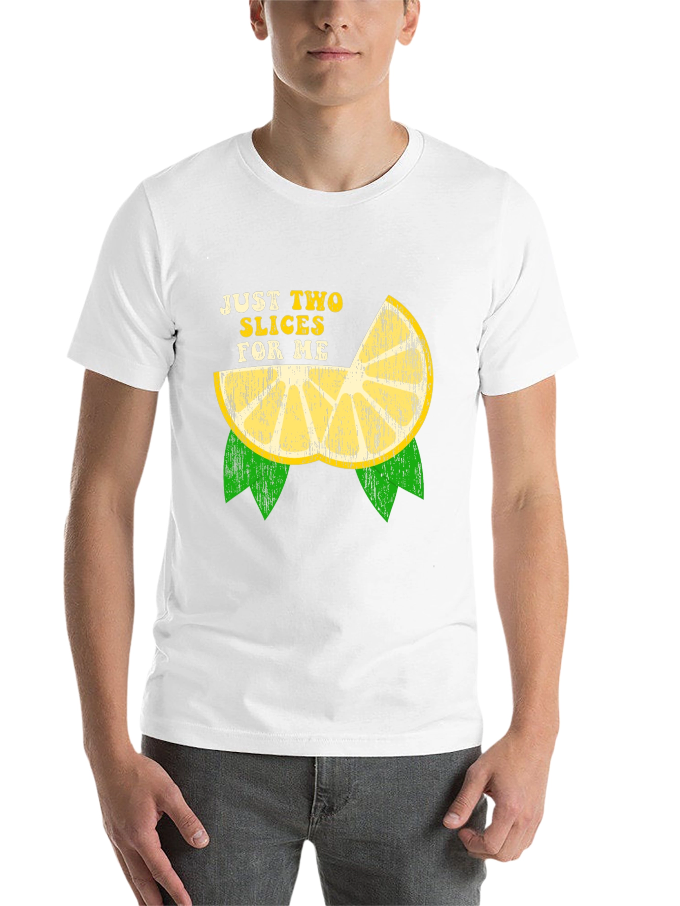 Black Just Two Slices For Me Funny Lemon Graphic T-Shirt view 14