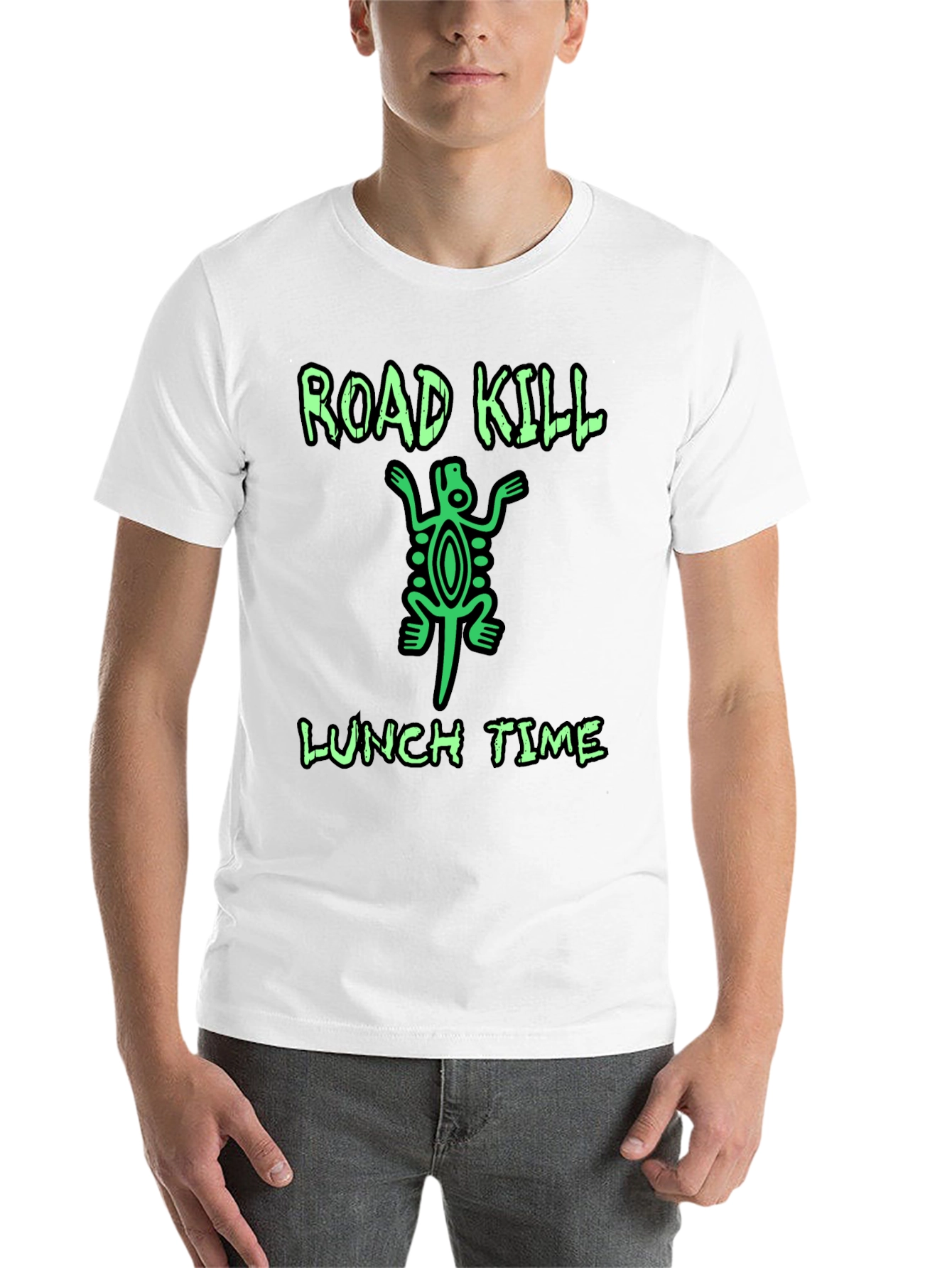 Black Road Kill Lunch Time Graphic T-Shirt view 14