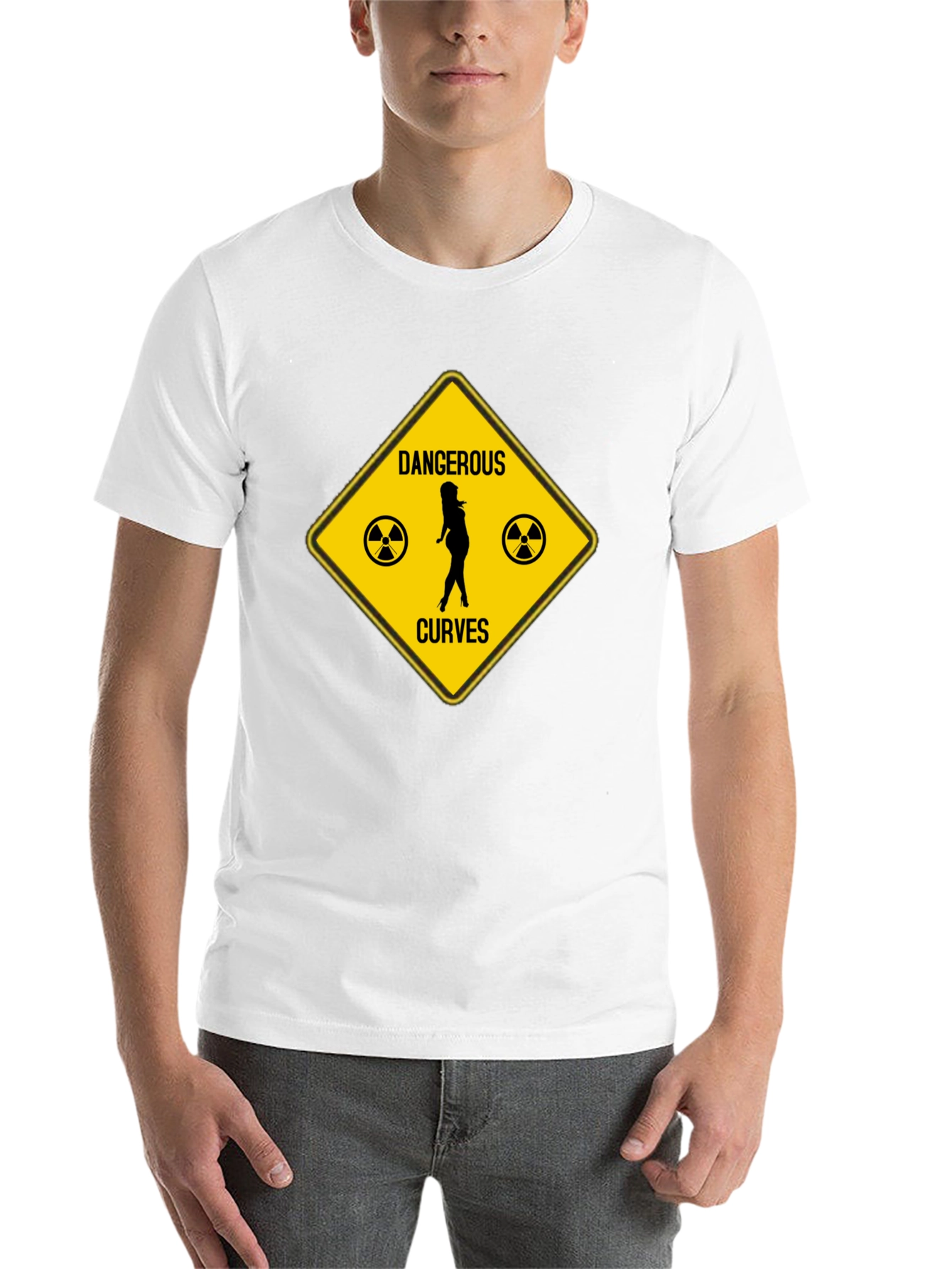 Black Dangerous Curves Graphic T-Shirt - Humor Novelty Tee view 14
