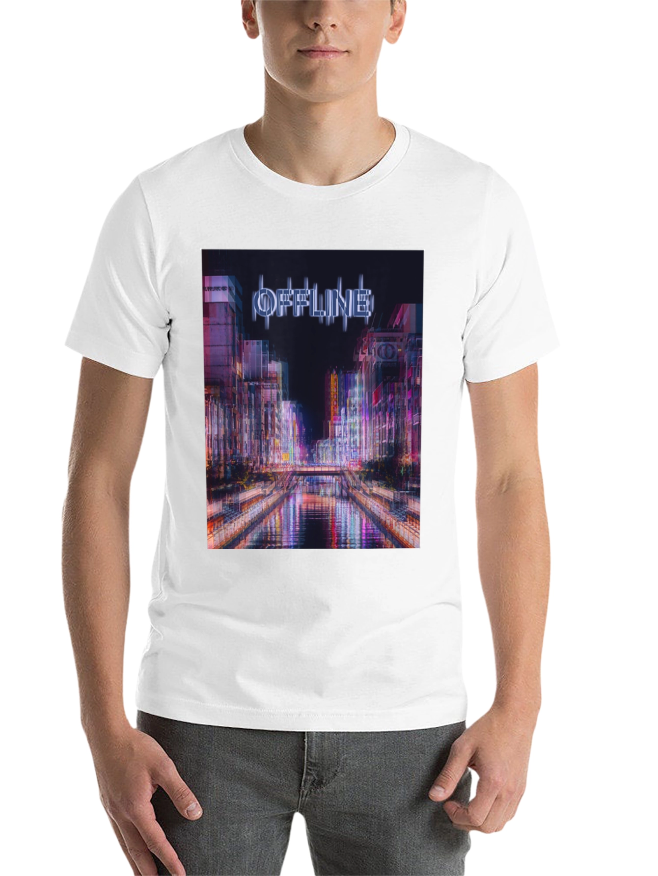 Black Offline Cityscape Graphic T-Shirt view 14