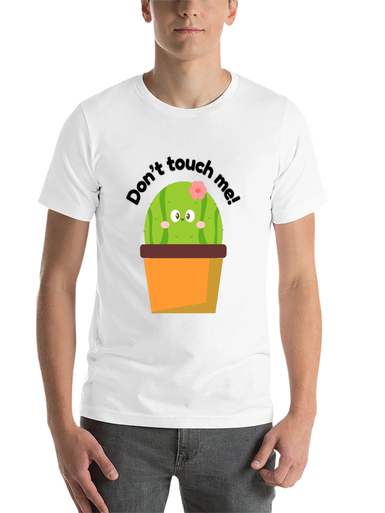 Black Cute Cactus Graphic Tee - Don't Touch Me! view 14