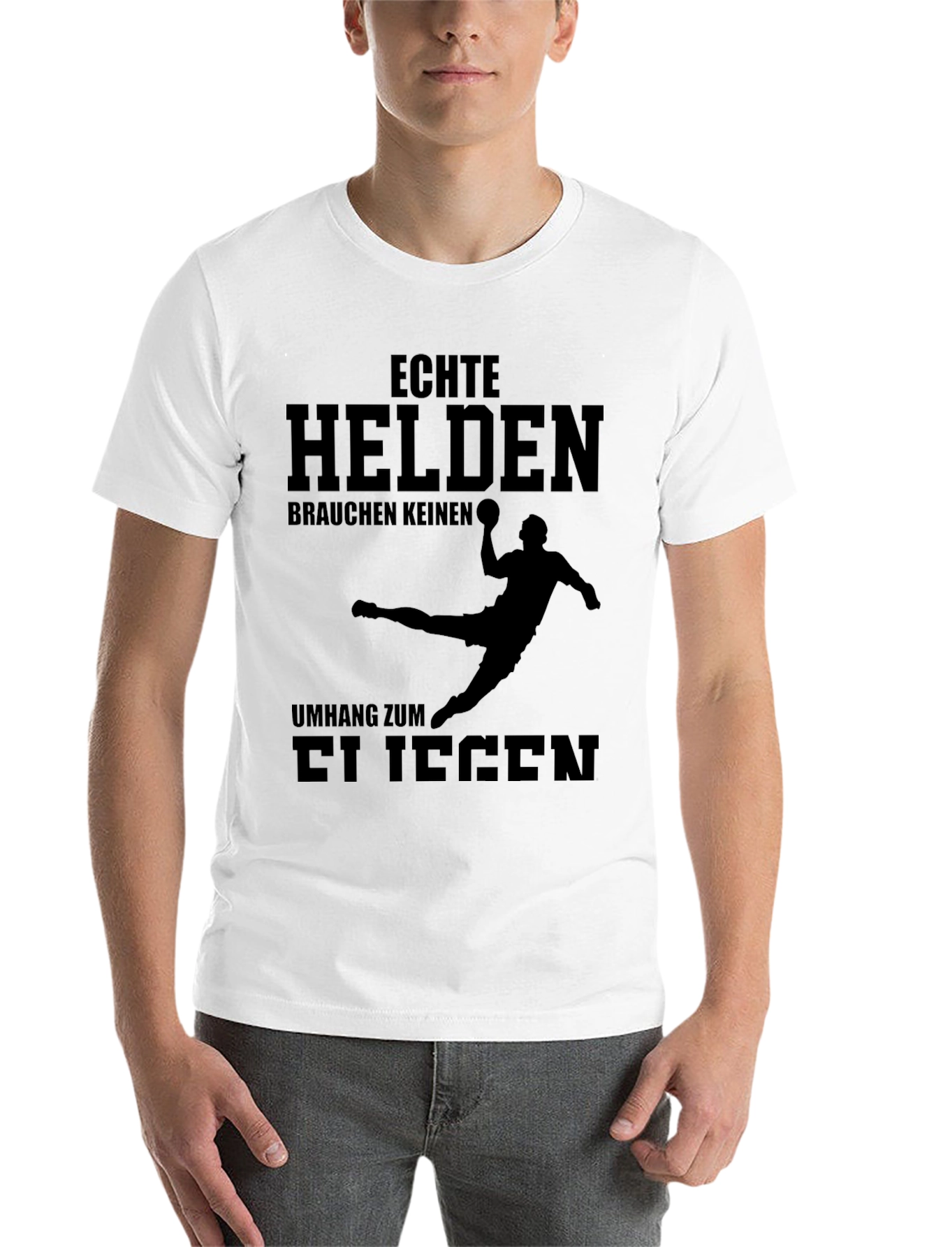 Black Echte Helden T-Shirt - Handball Design view 14