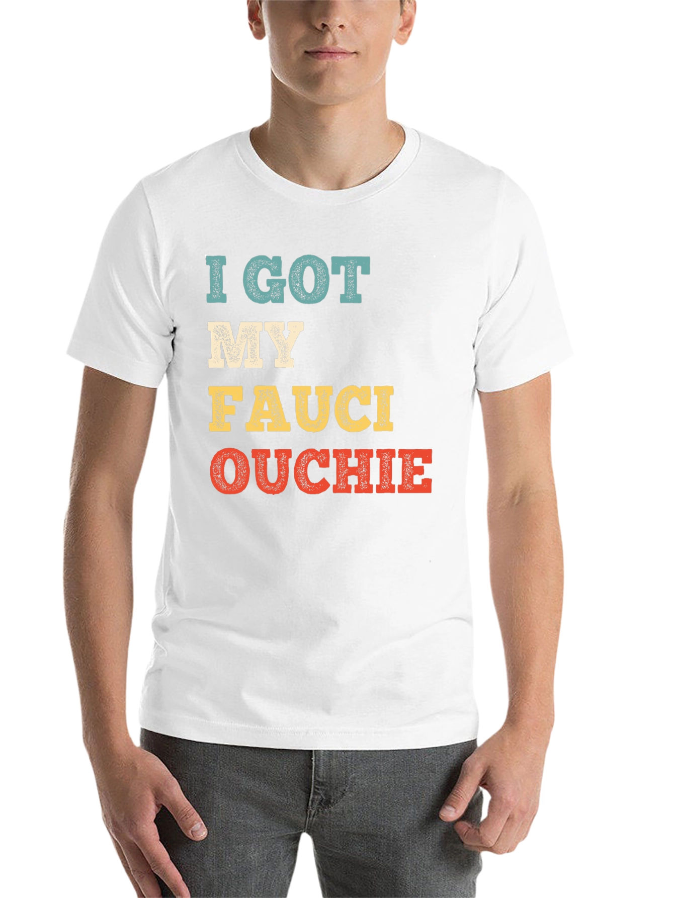 Black I Got My Fauci Ouchie T-Shirt view 14