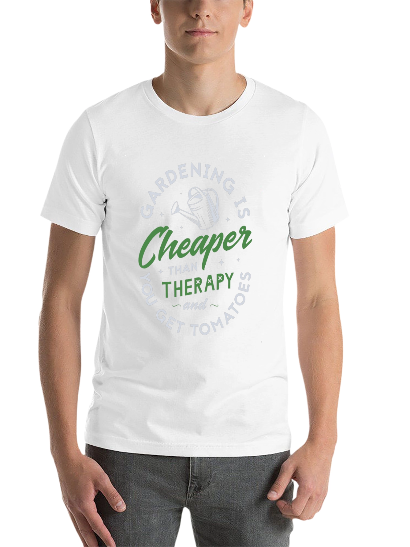 Black Gardening is Cheaper Therapy T-Shirt view 14