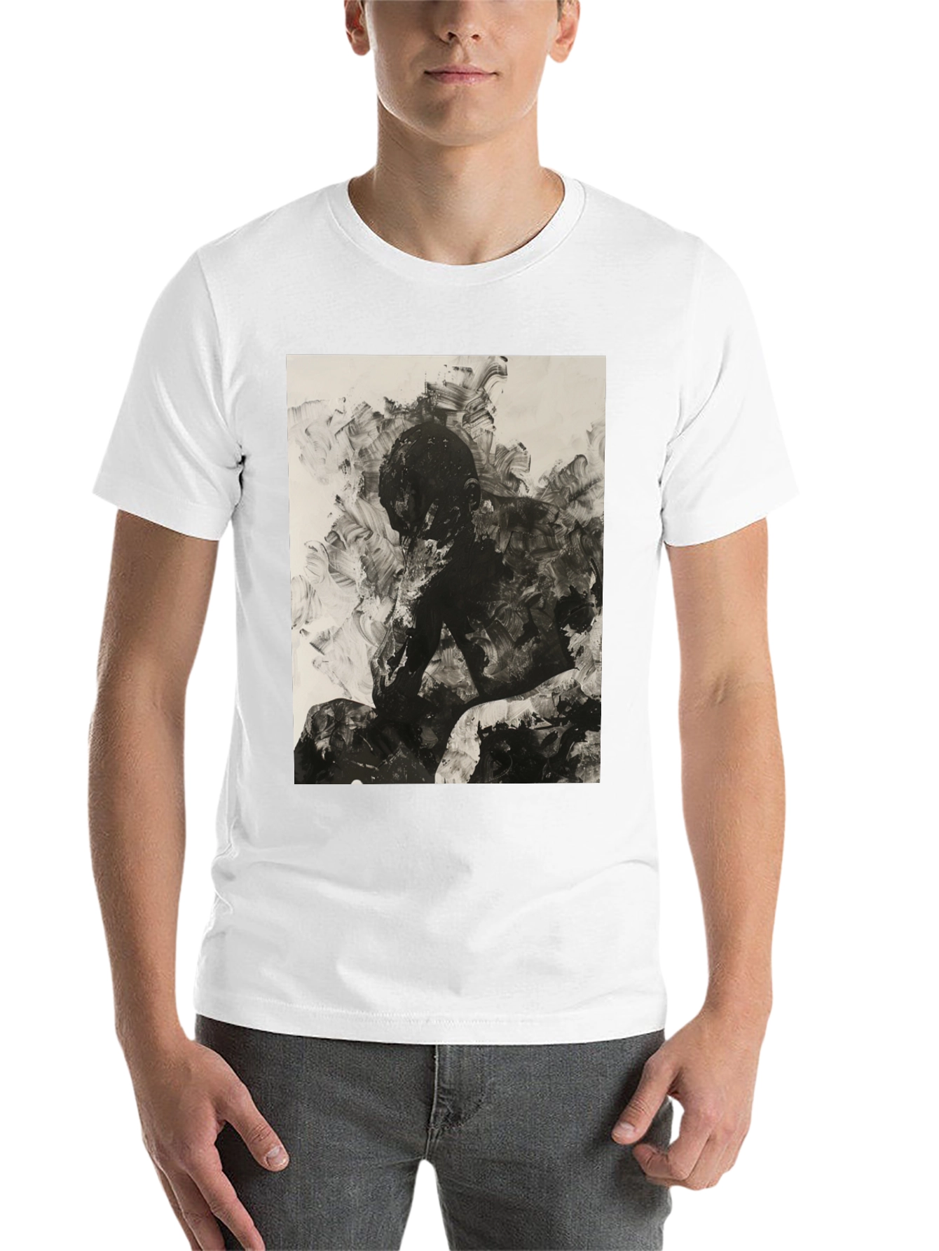 Black Abstract Art Black T-Shirt view 14