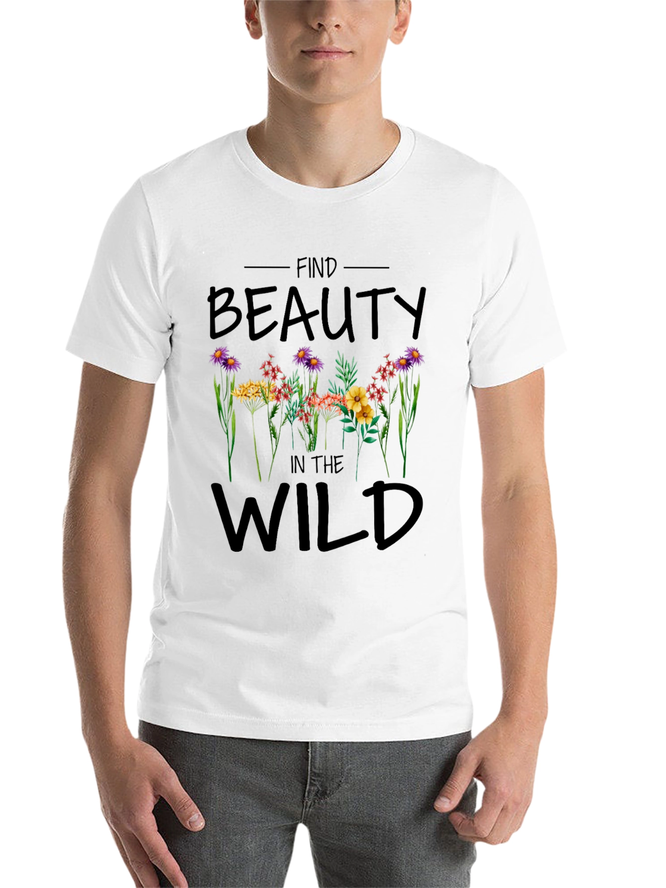 Black Find Beauty in the Wild Graphic T-Shirt view 14