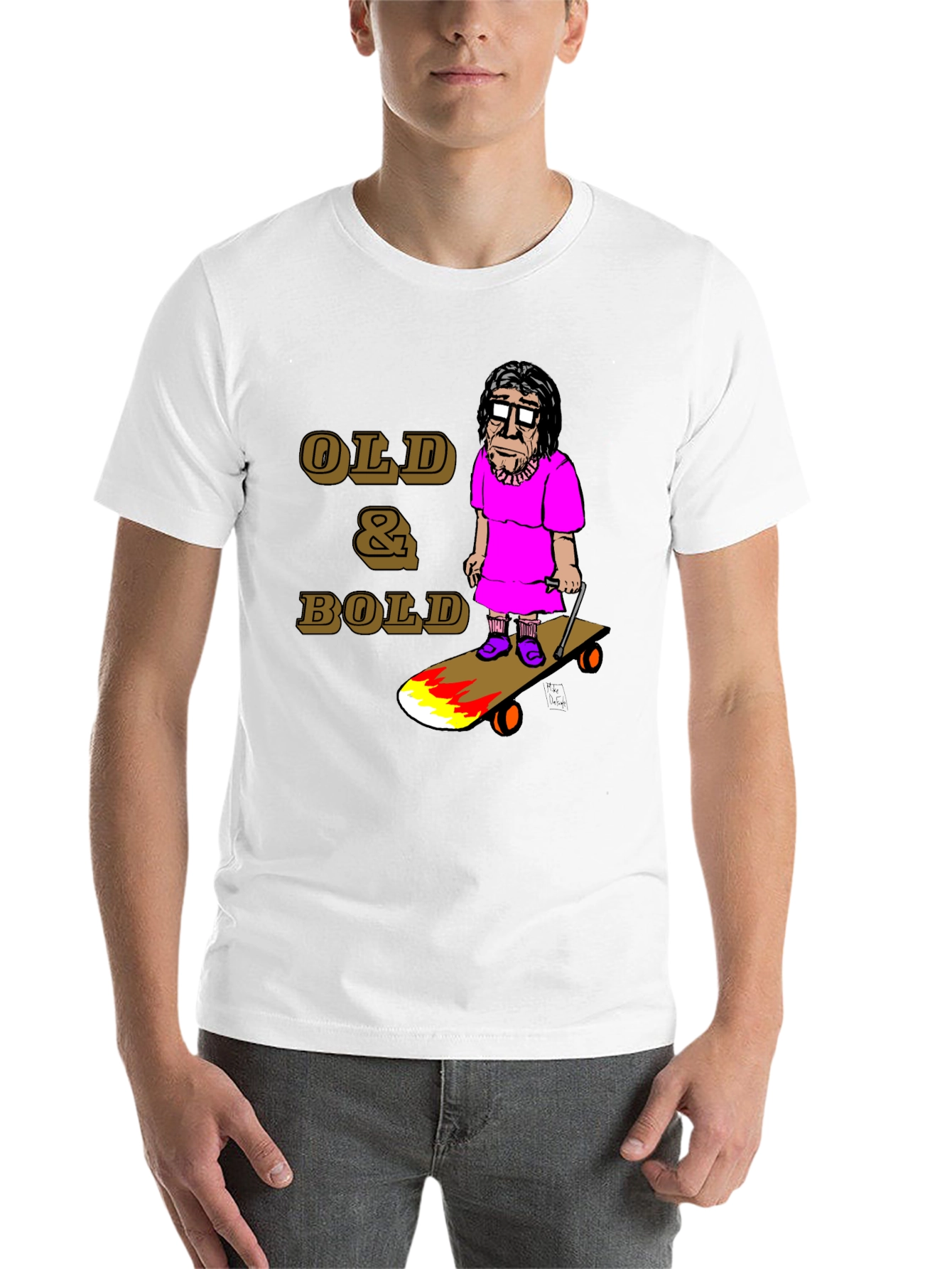 Black Old & Bold Skateboarder T-Shirt view 14