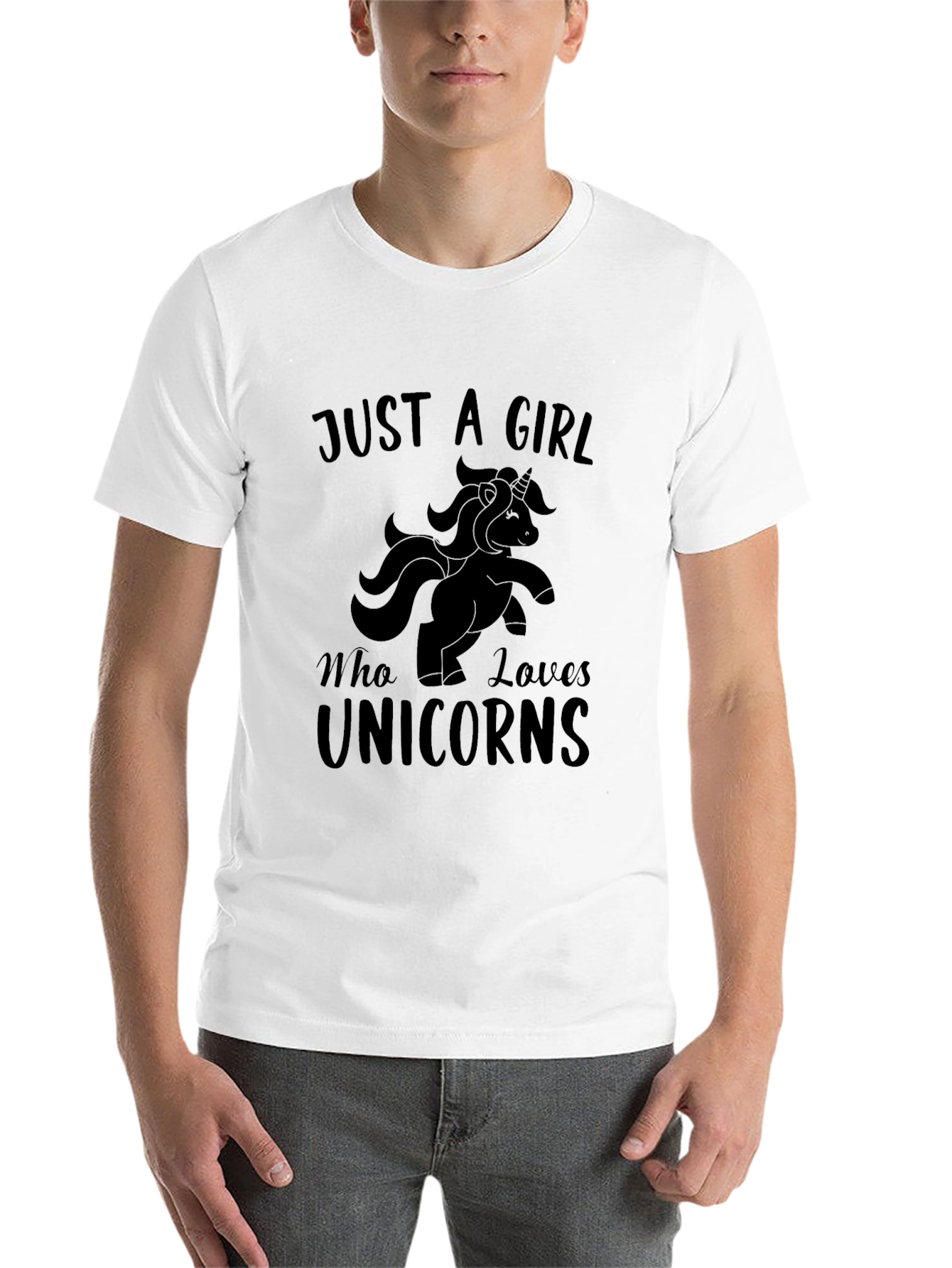 Black Just a Girl Who Loves Unicorns T-Shirt view 14