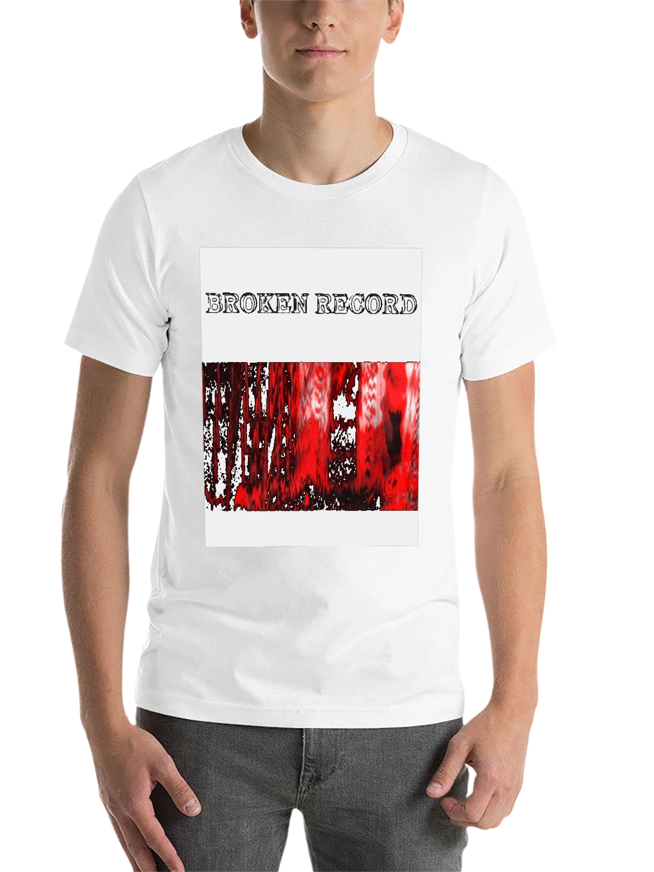 Black Broken Record Graphic Tee - Trendy Casual Style view 14