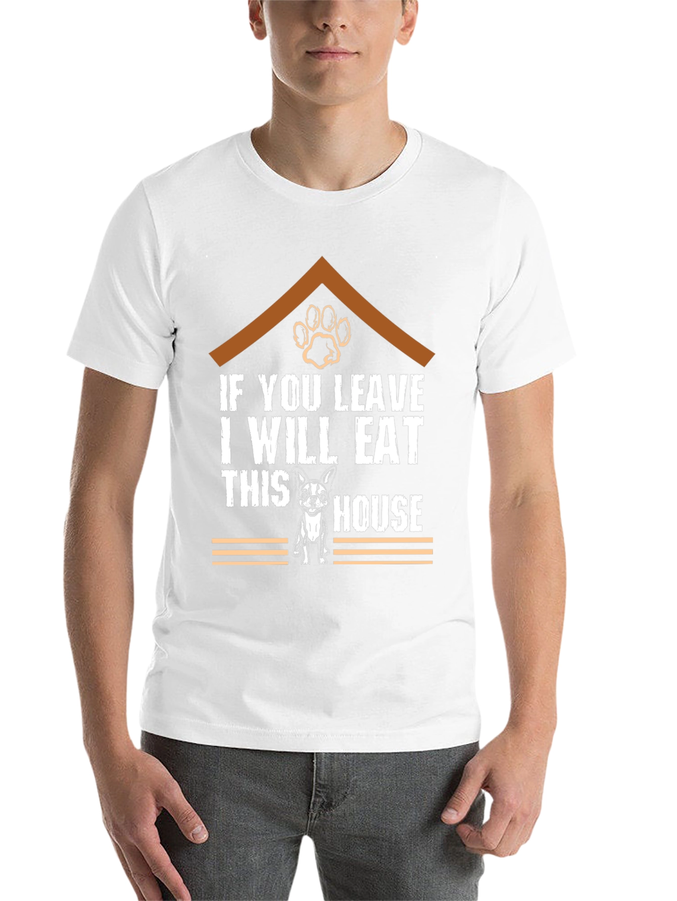 Black Funny Dog Eat House T-Shirt view 14
