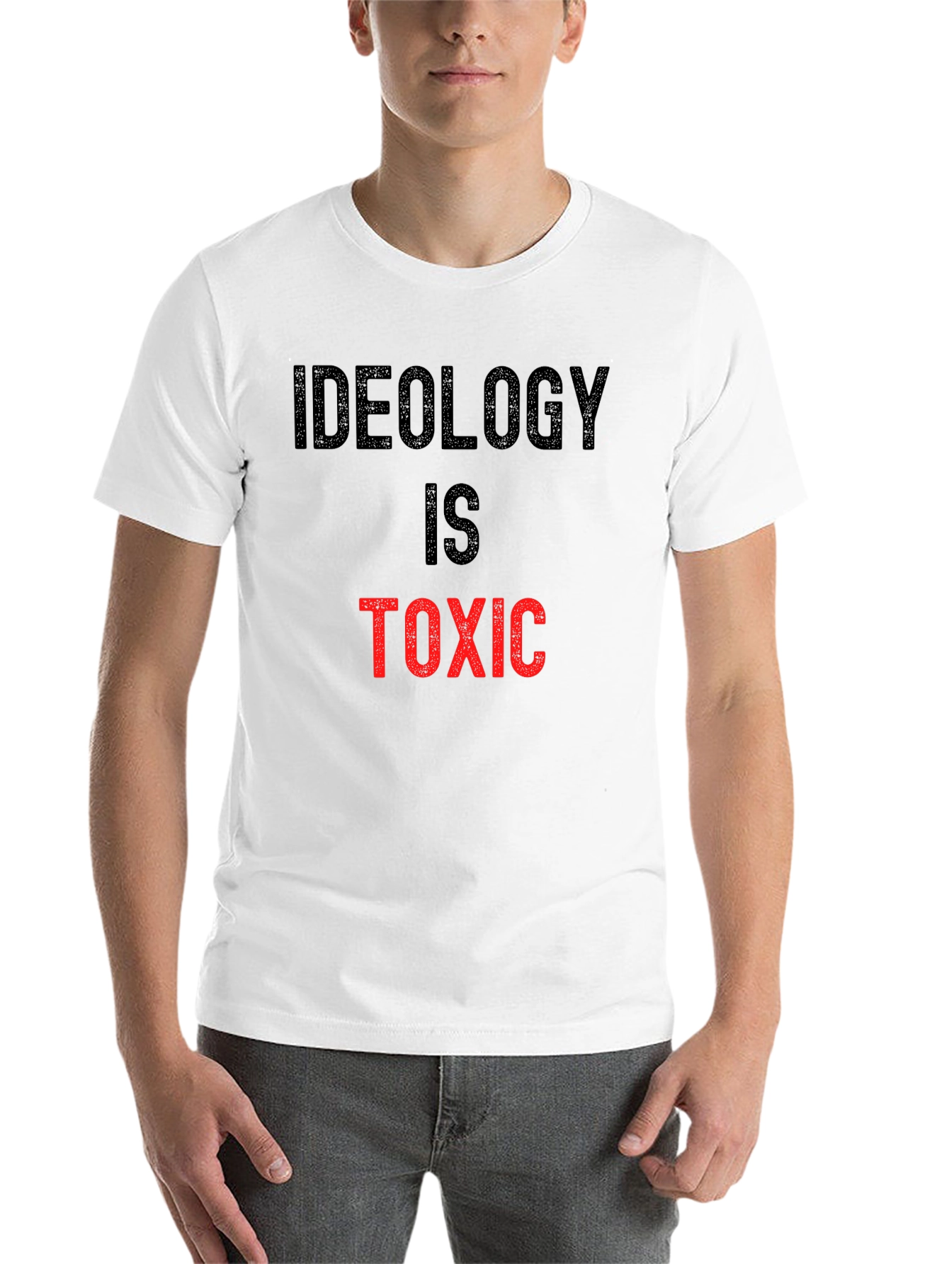 Black Ideology is Toxic Graphic Tee - Anti-Ideology Statement Shirt view 14