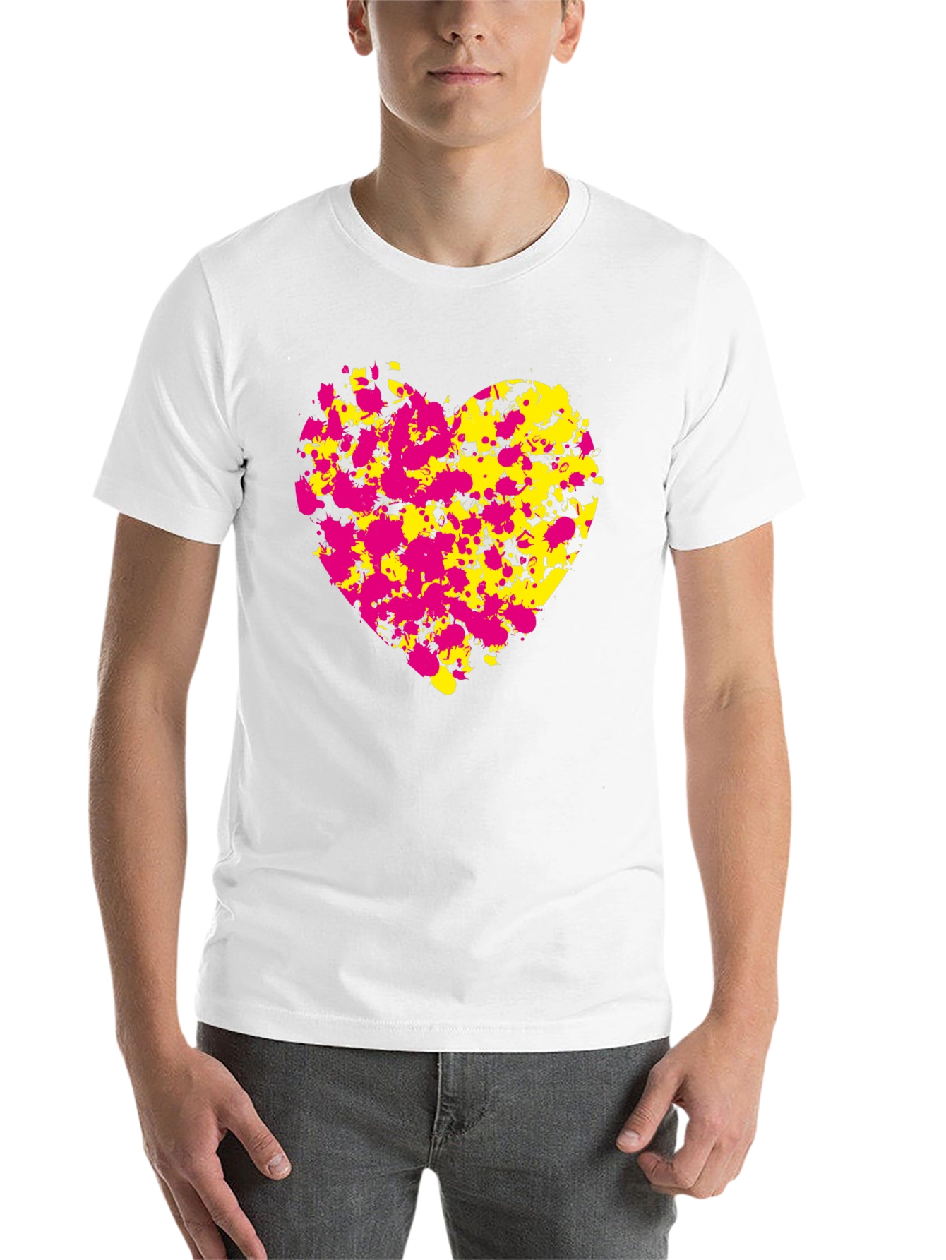 Black Abstract Heart Splatter T-Shirt - Black view 14