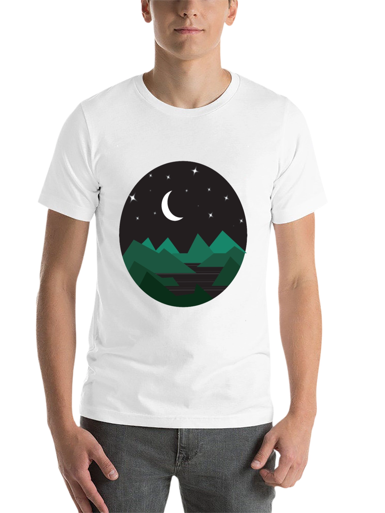 Black Nightscape Mountain T-Shirt - Stylish Graphic Tee view 14